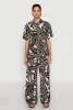 Palm Leaf Print Wide Leg Pants sold by Rainbow