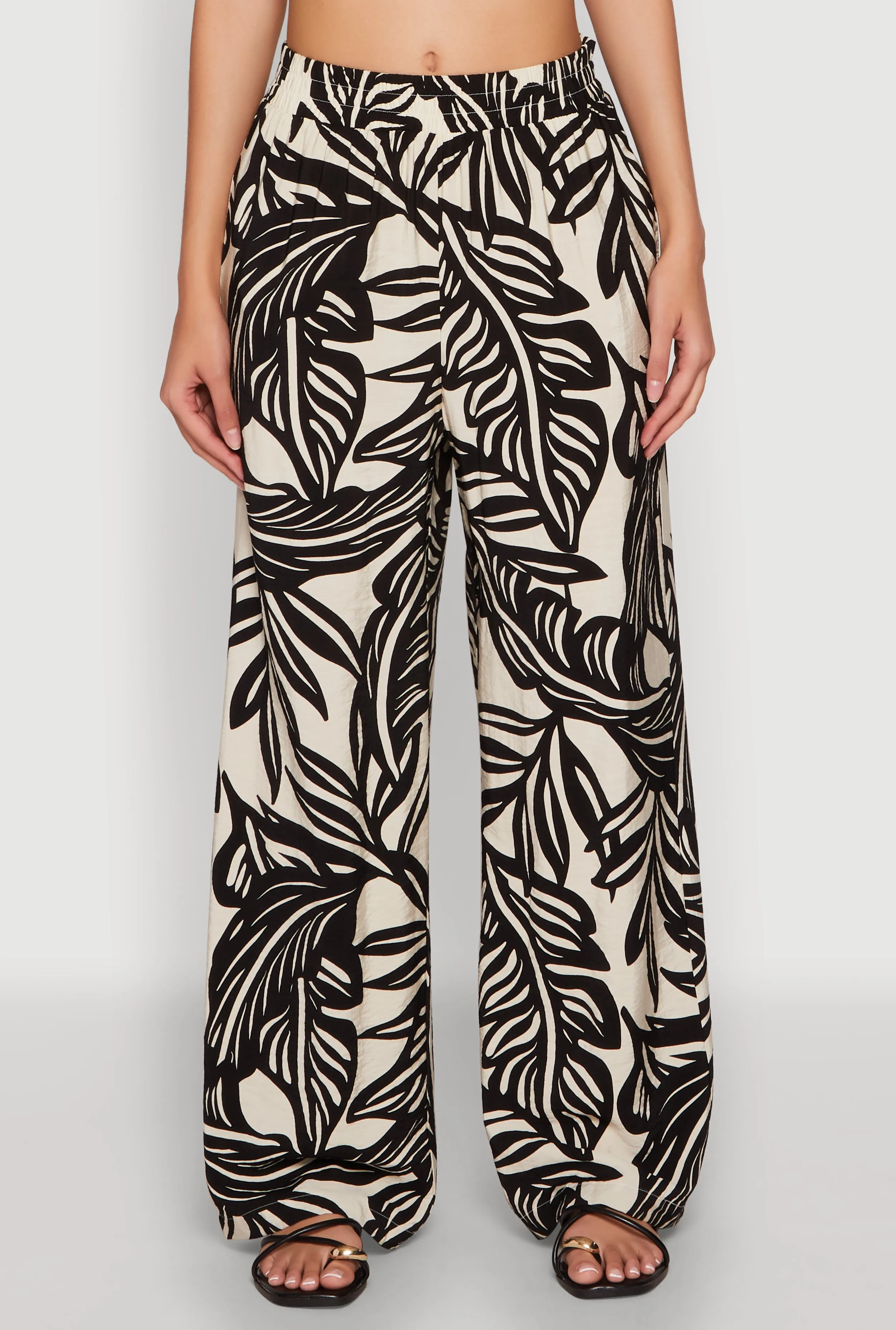 Palm Leaf Print Wide Leg Pants sold by Rainbow product image thumbnail 3