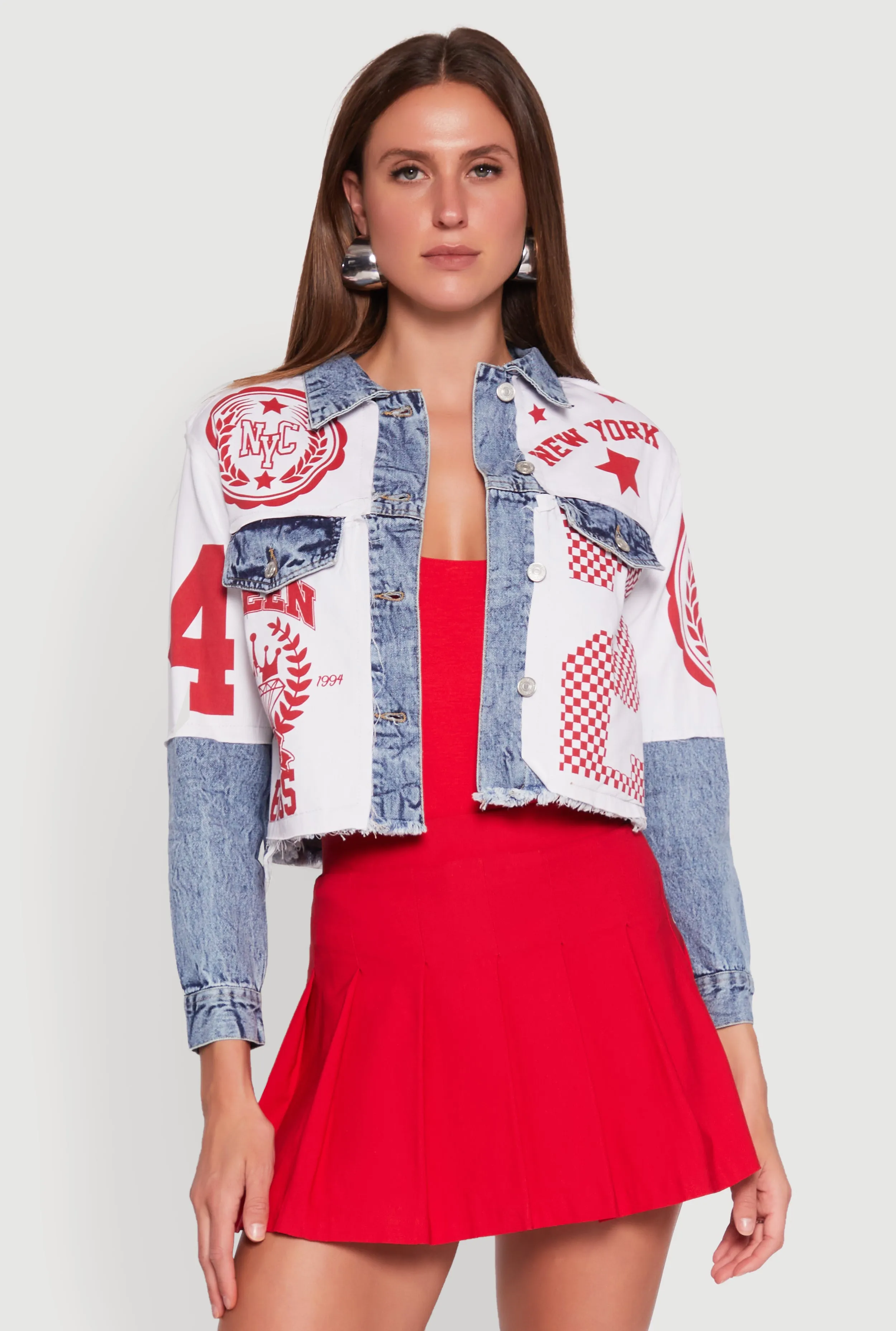 Acid Wash New York Graphic Denim Jacket sold by Rainbow product image thumbnail 2