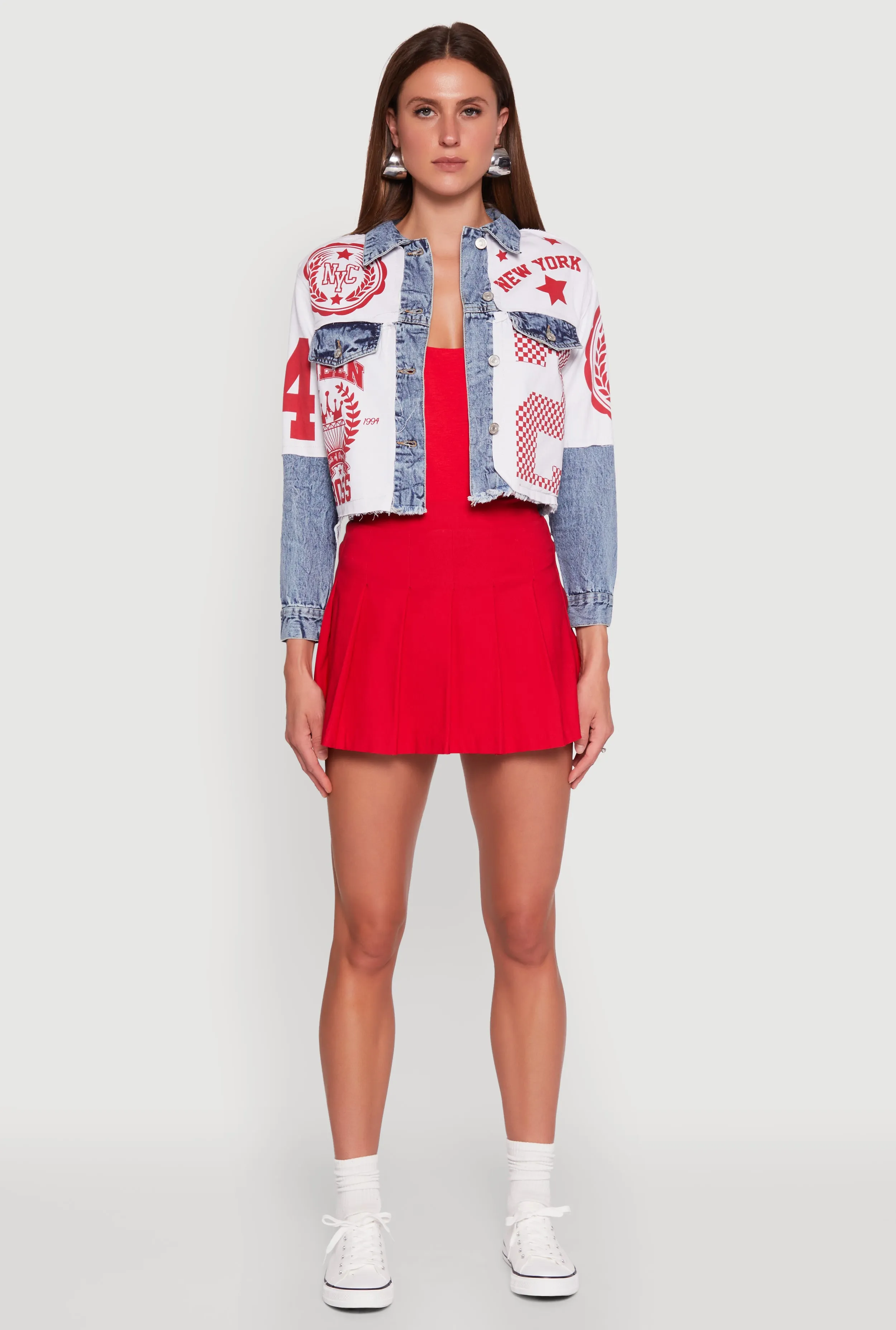 Acid Wash New York Graphic Denim Jacket sold by Rainbow product image thumbnail 3