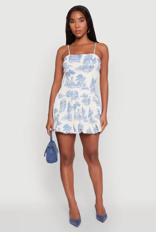 Toile de Jouy Bubble Hem Dress sold by Rainbow