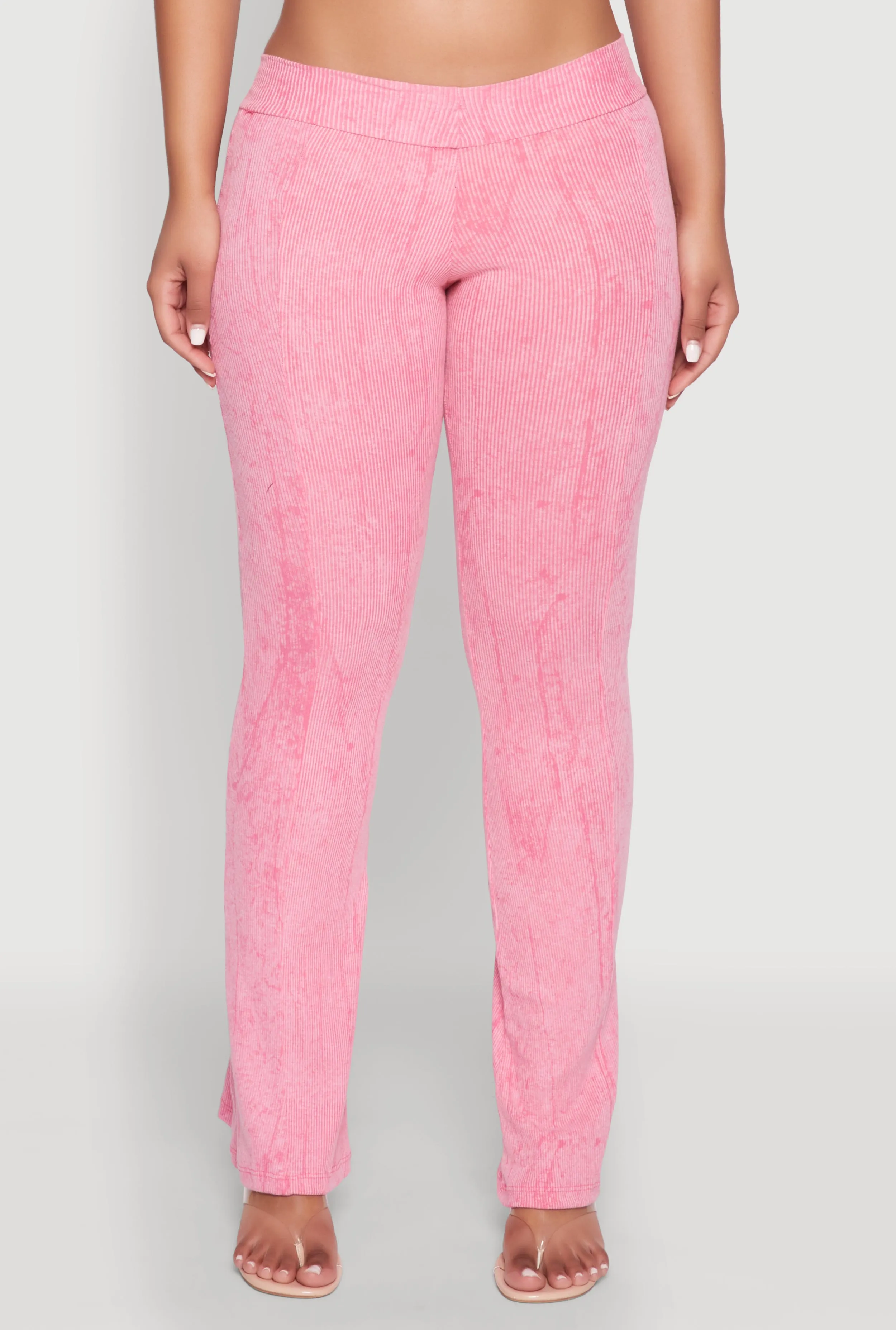 Mineral Wash Pintuck Flared Pants sold by Rainbow product image thumbnail 3