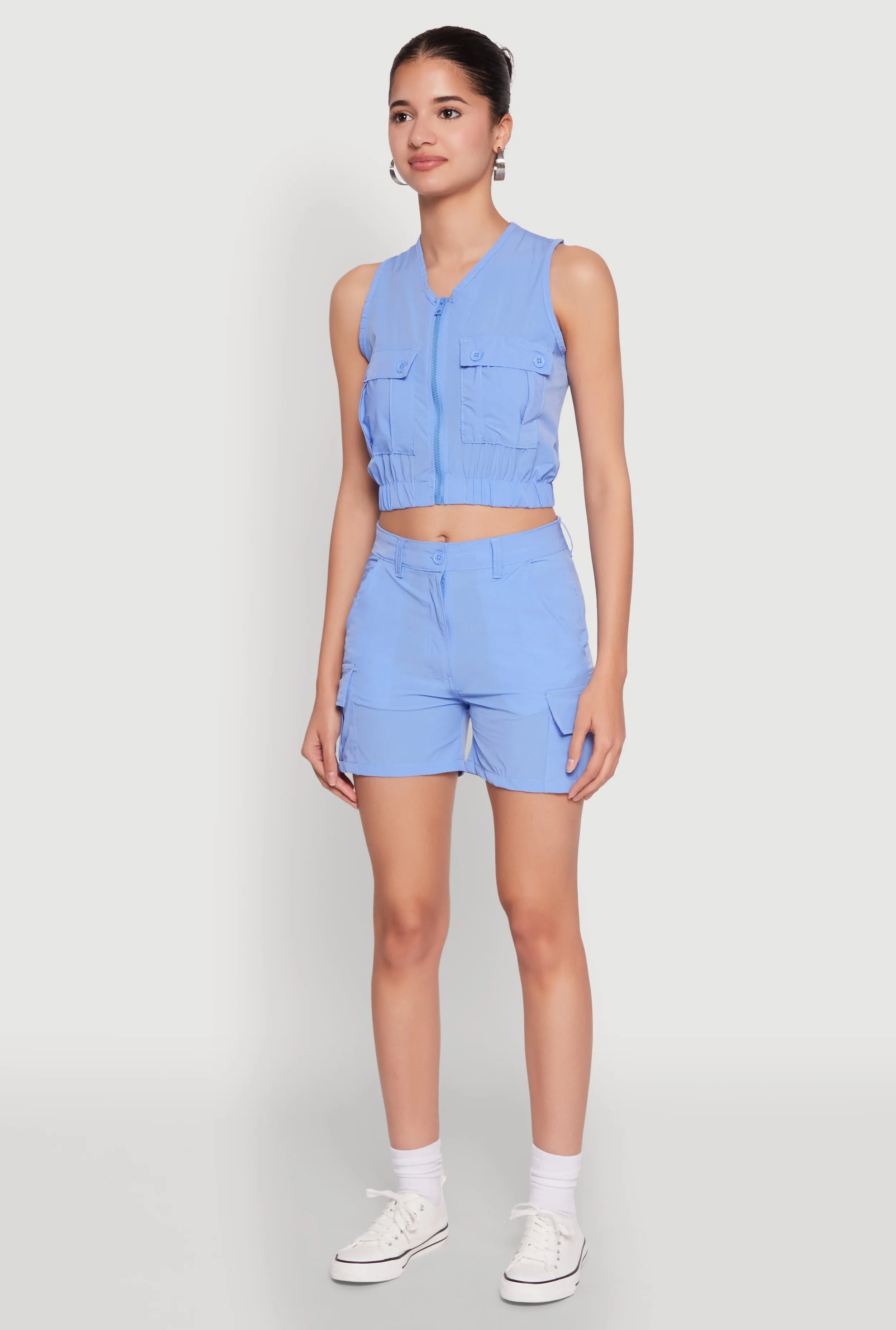 Sleeveless Cargo Pocket Crop Top sold by Rainbow product image thumbnail 5