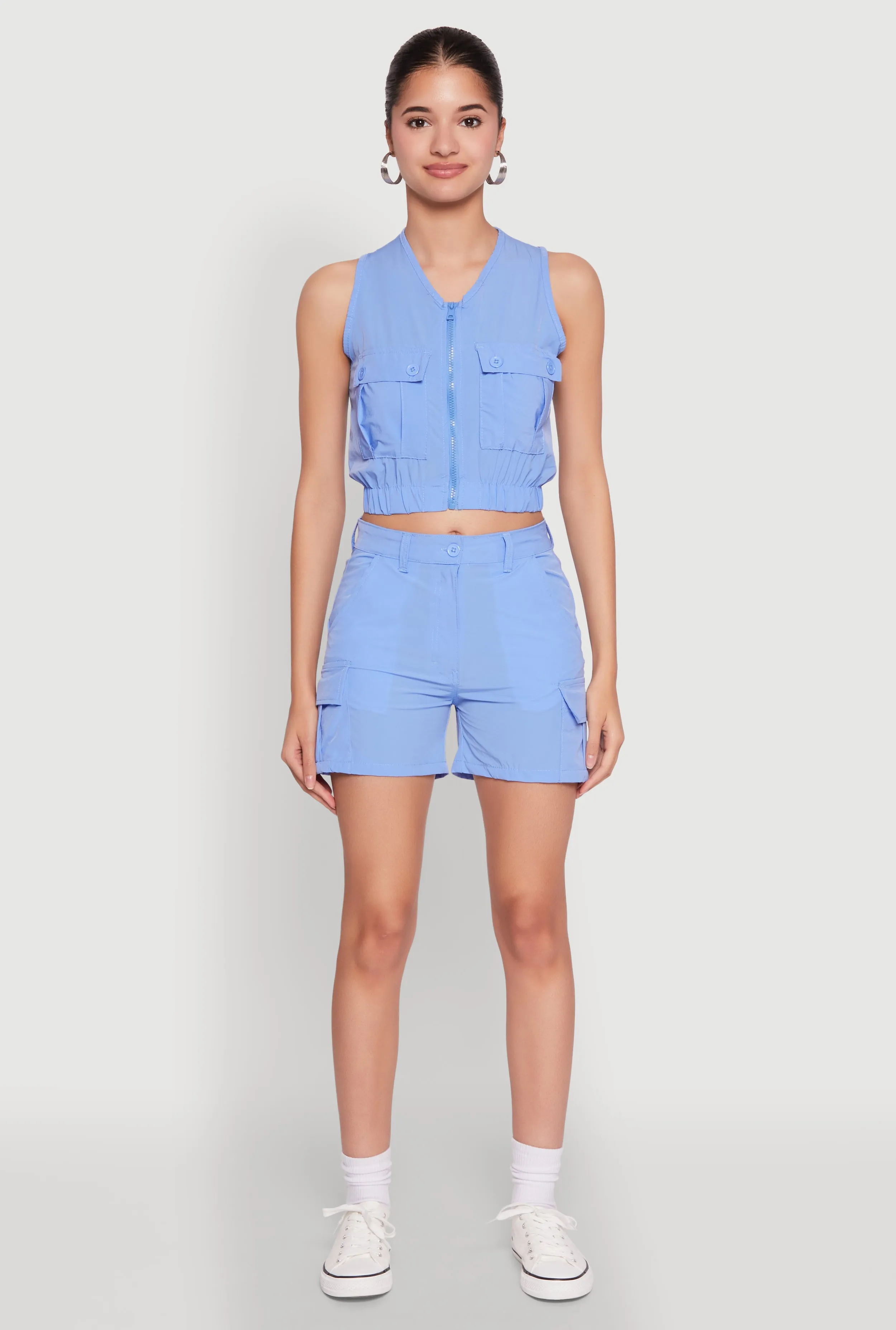 Sleeveless Cargo Pocket Crop Top sold by Rainbow product image thumbnail 3