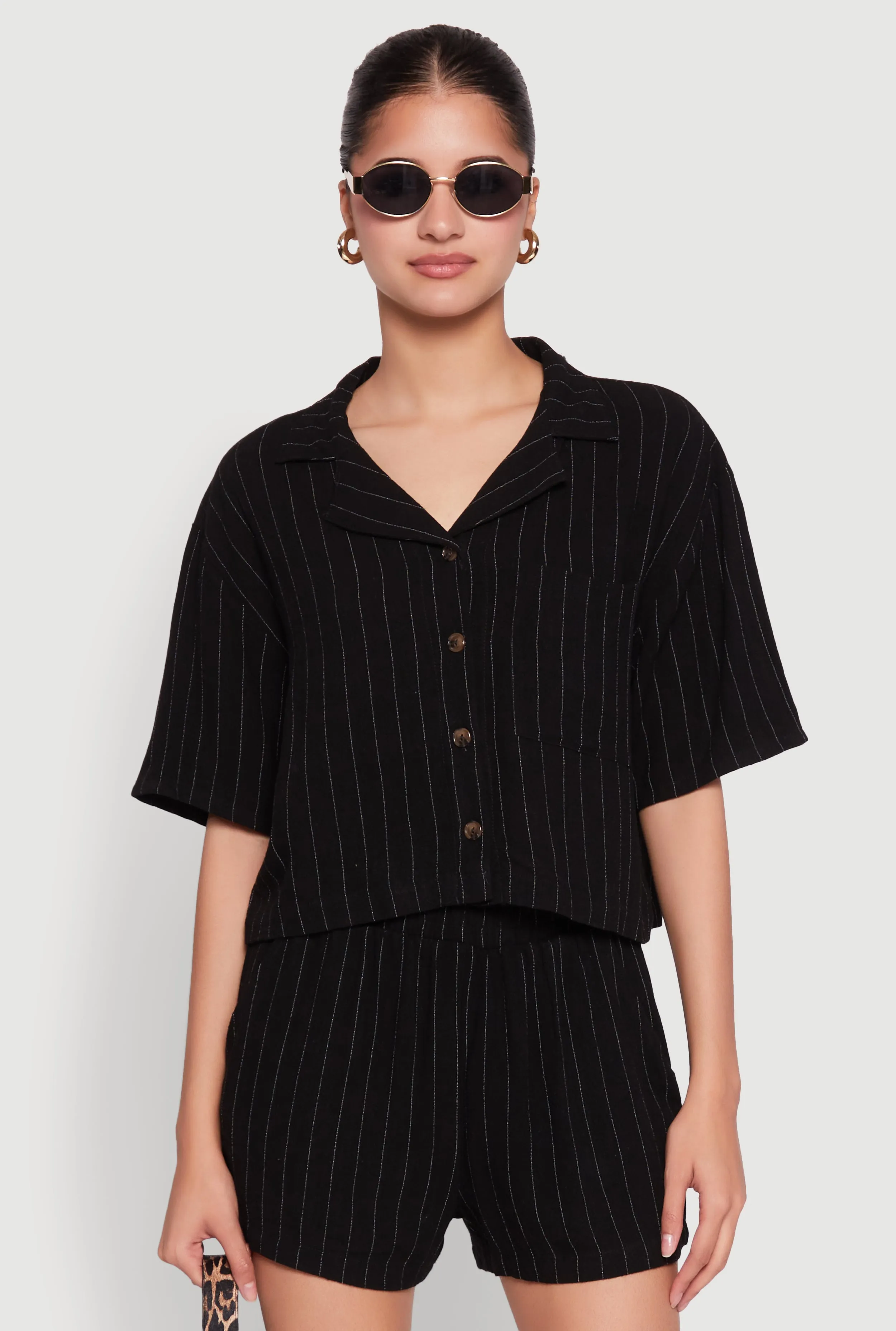 Linen Pinstripe Shirt sold by Rainbow