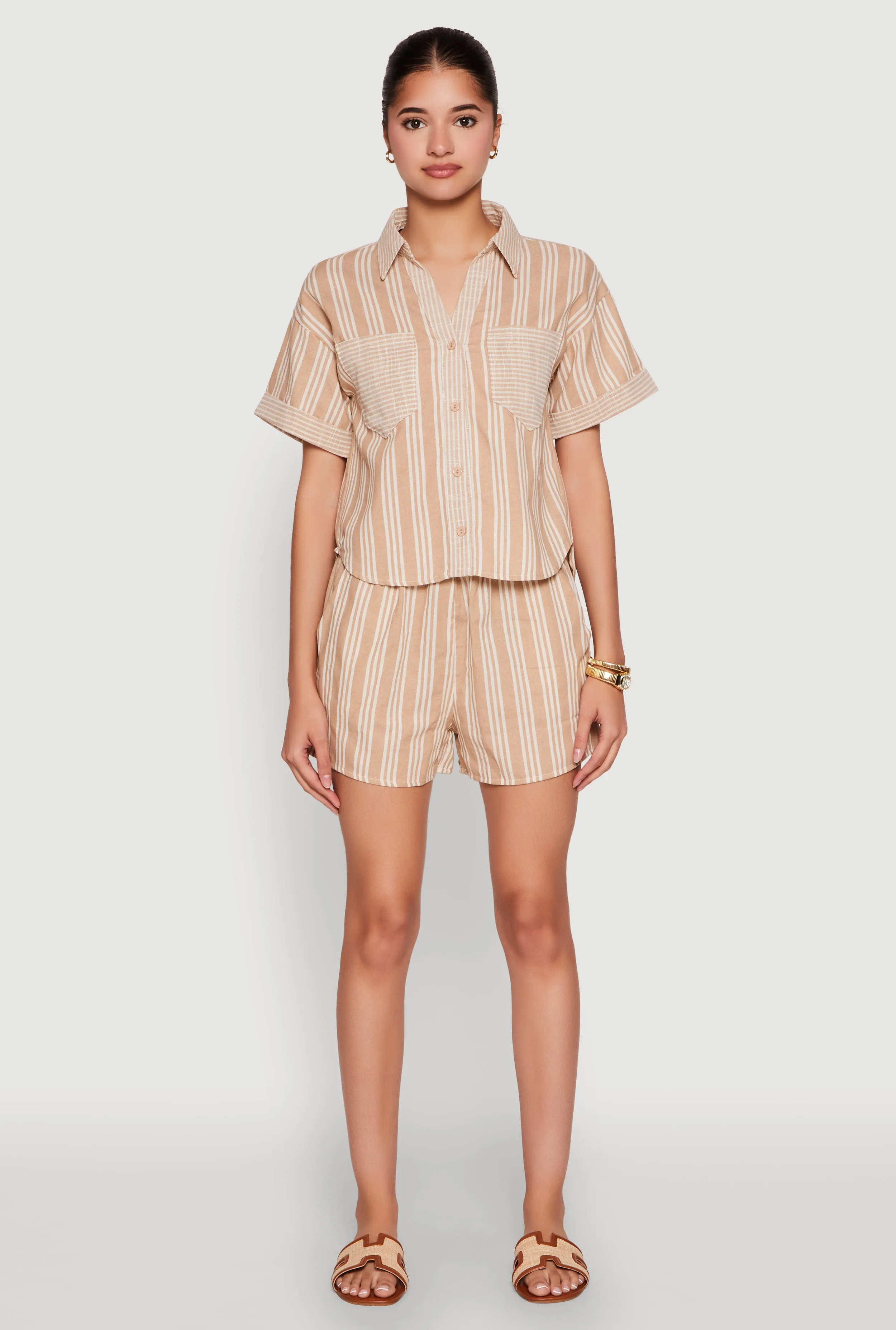 High Waisted Striped Shorts sold by Rainbow