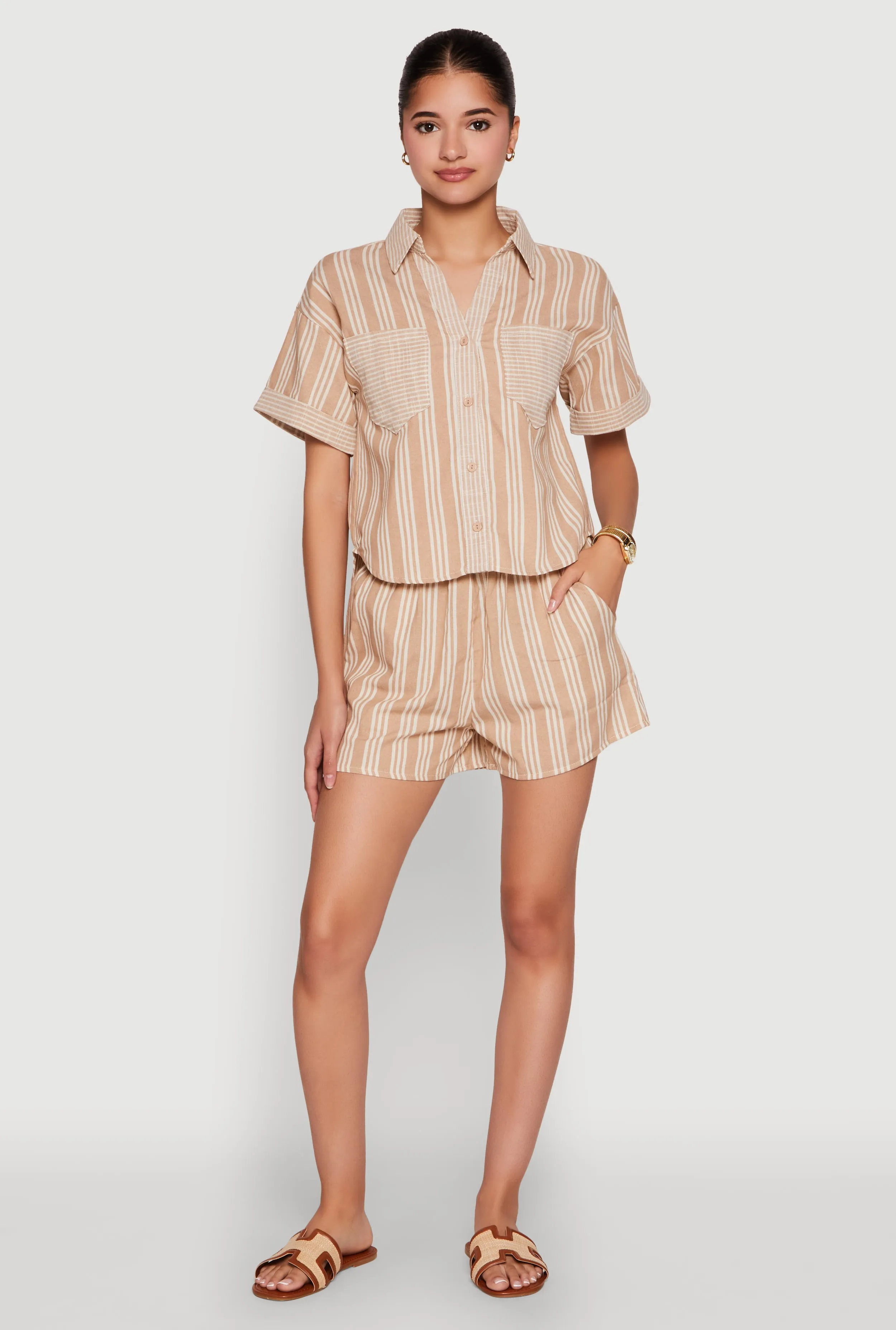 High Waisted Striped Shorts sold by Rainbow product image thumbnail 2