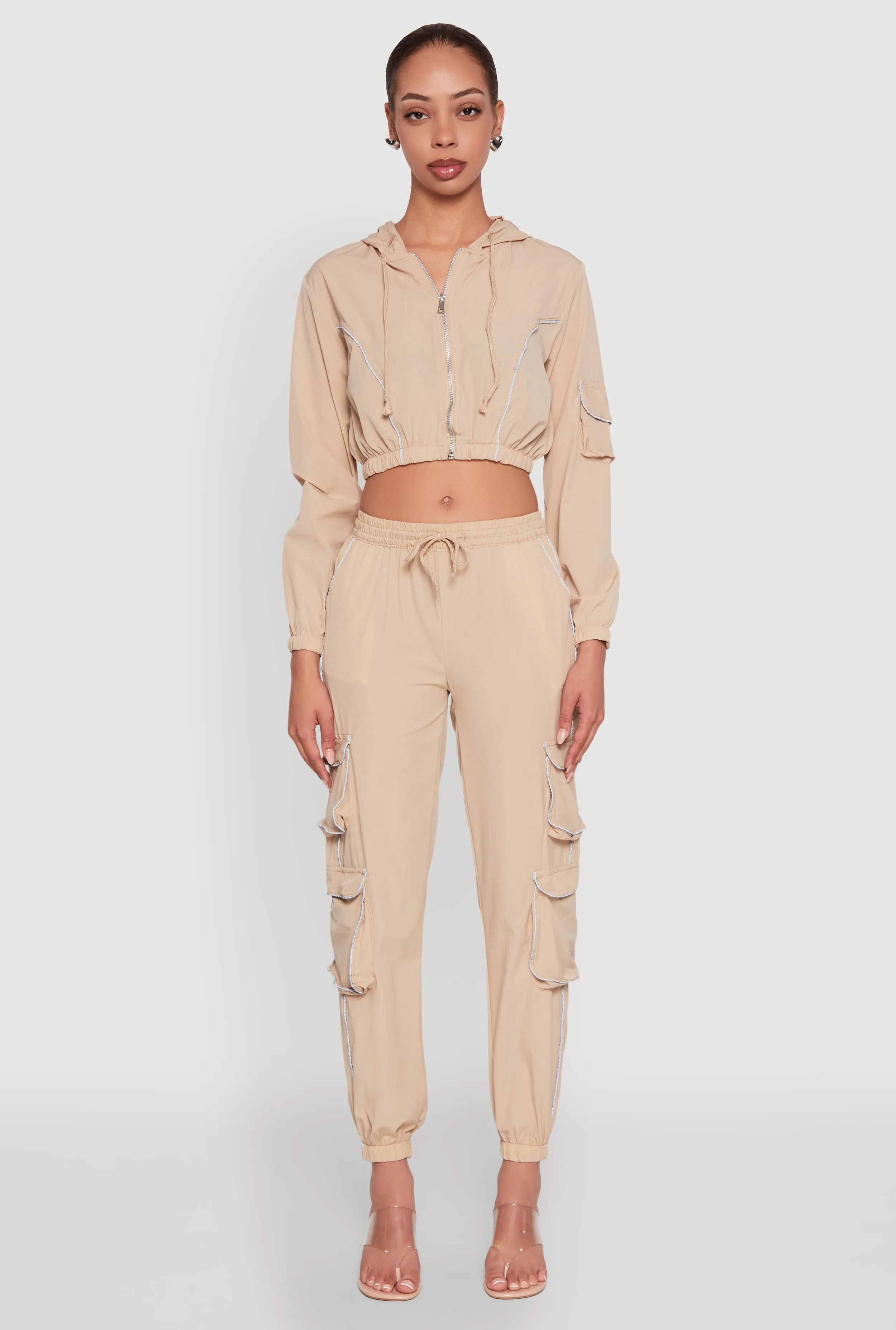 Reflective Trim Cropped Windbreaker sold by Rainbow product image thumbnail 3