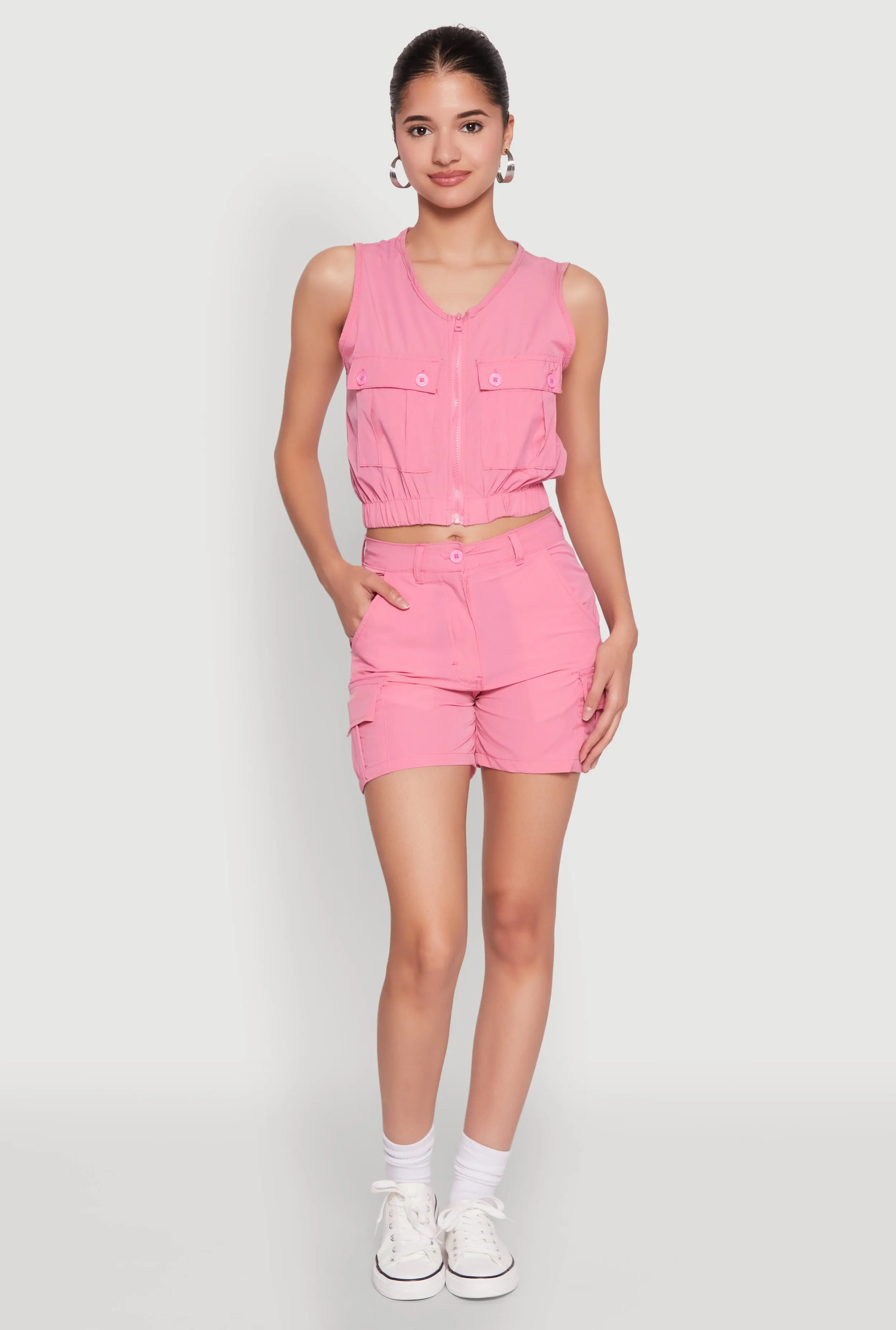 Sleeveless Cargo Pocket Crop Top sold by Rainbow product image thumbnail 2