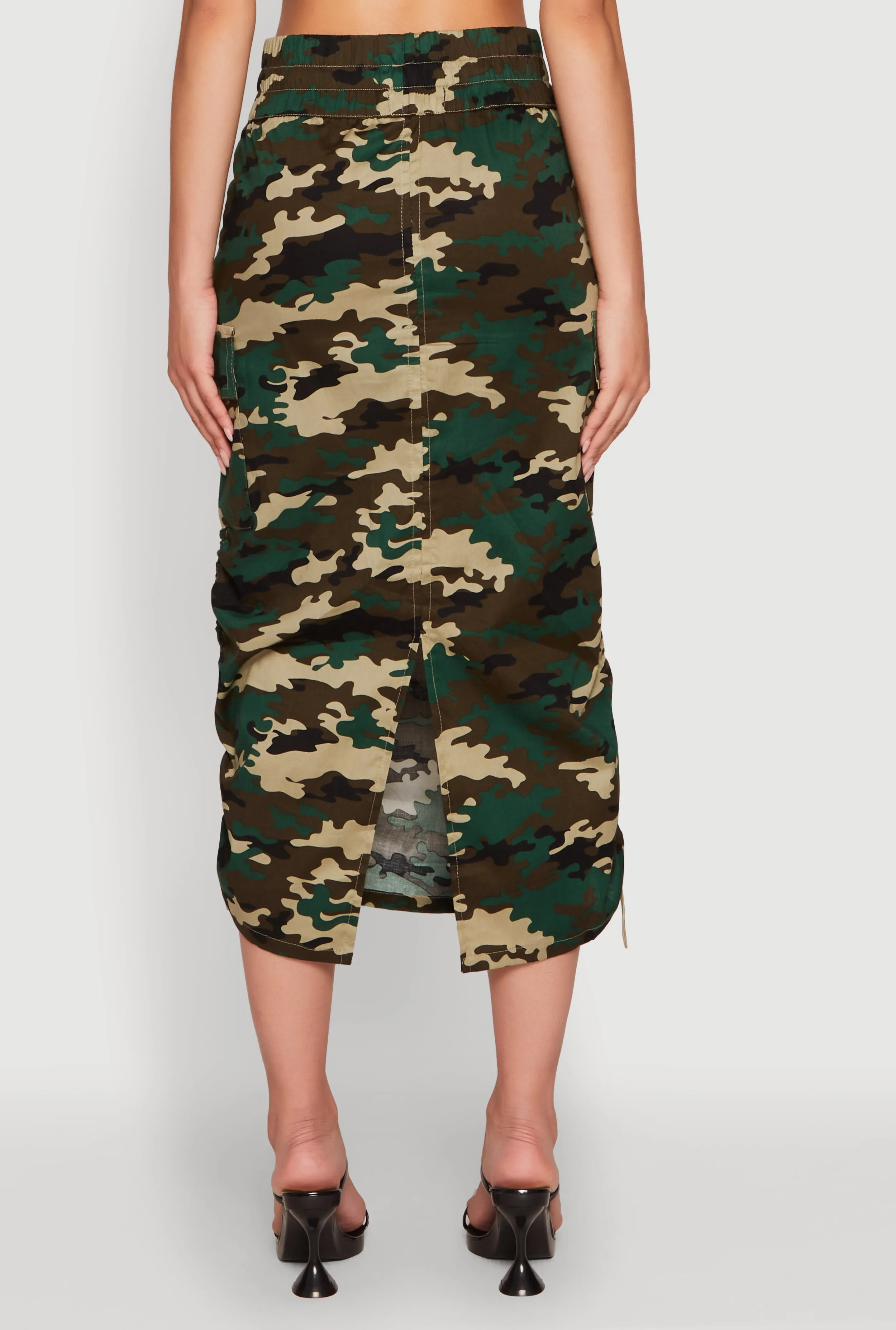 Camouflage Toggle Drawstring Hem Cargo Skirt sold by Rainbow product image thumbnail 5