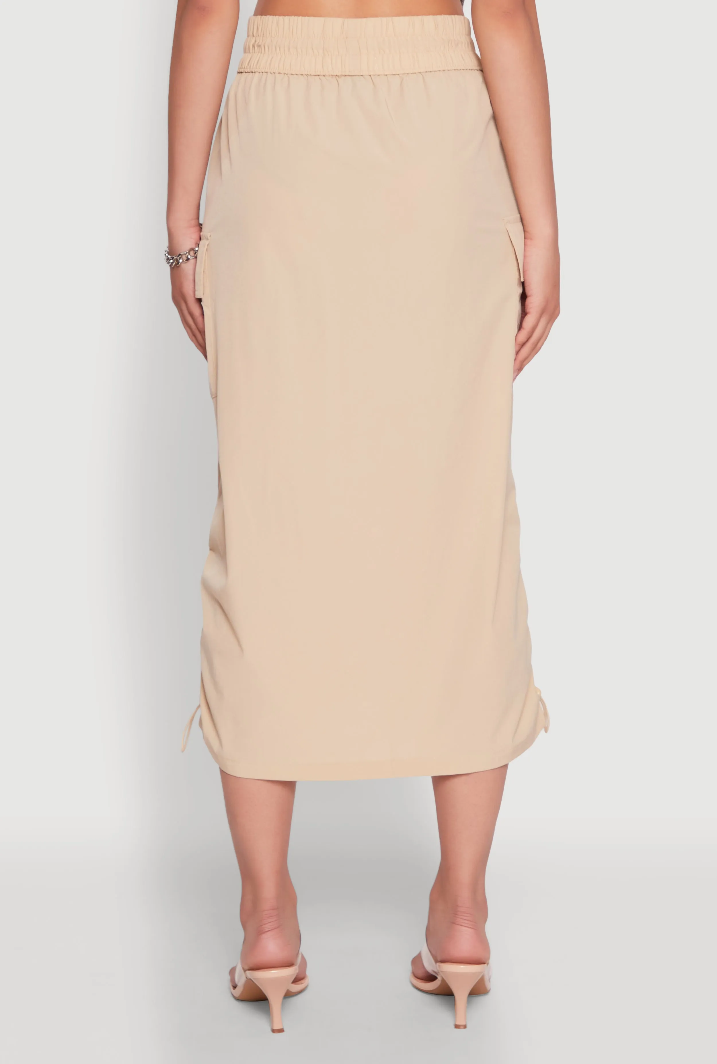Toggle Drawstring Hem Midi Cargo Skirt sold by Rainbow product image thumbnail 5