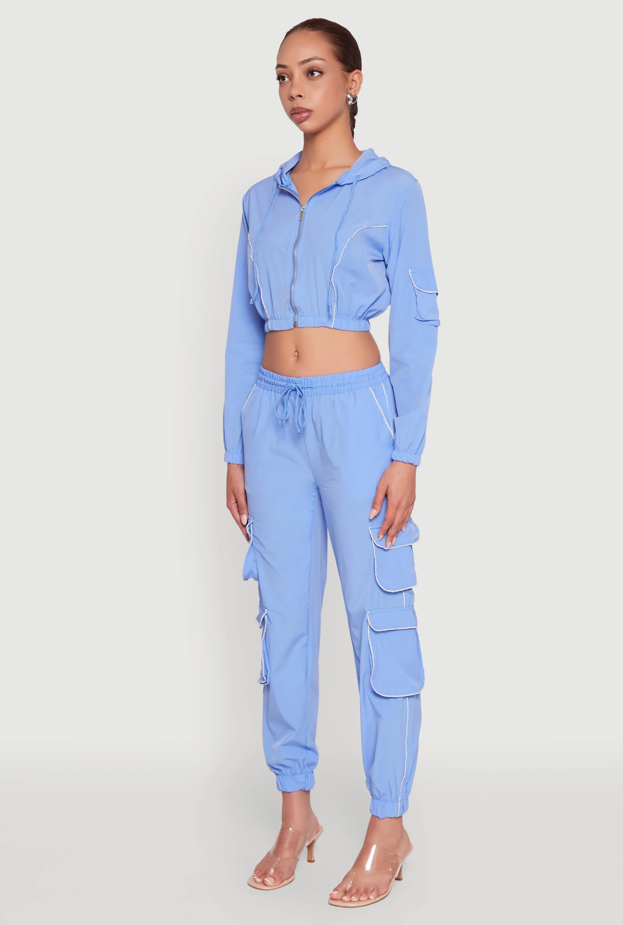 Reflective Trim Cropped Windbreaker sold by Rainbow product image thumbnail 5