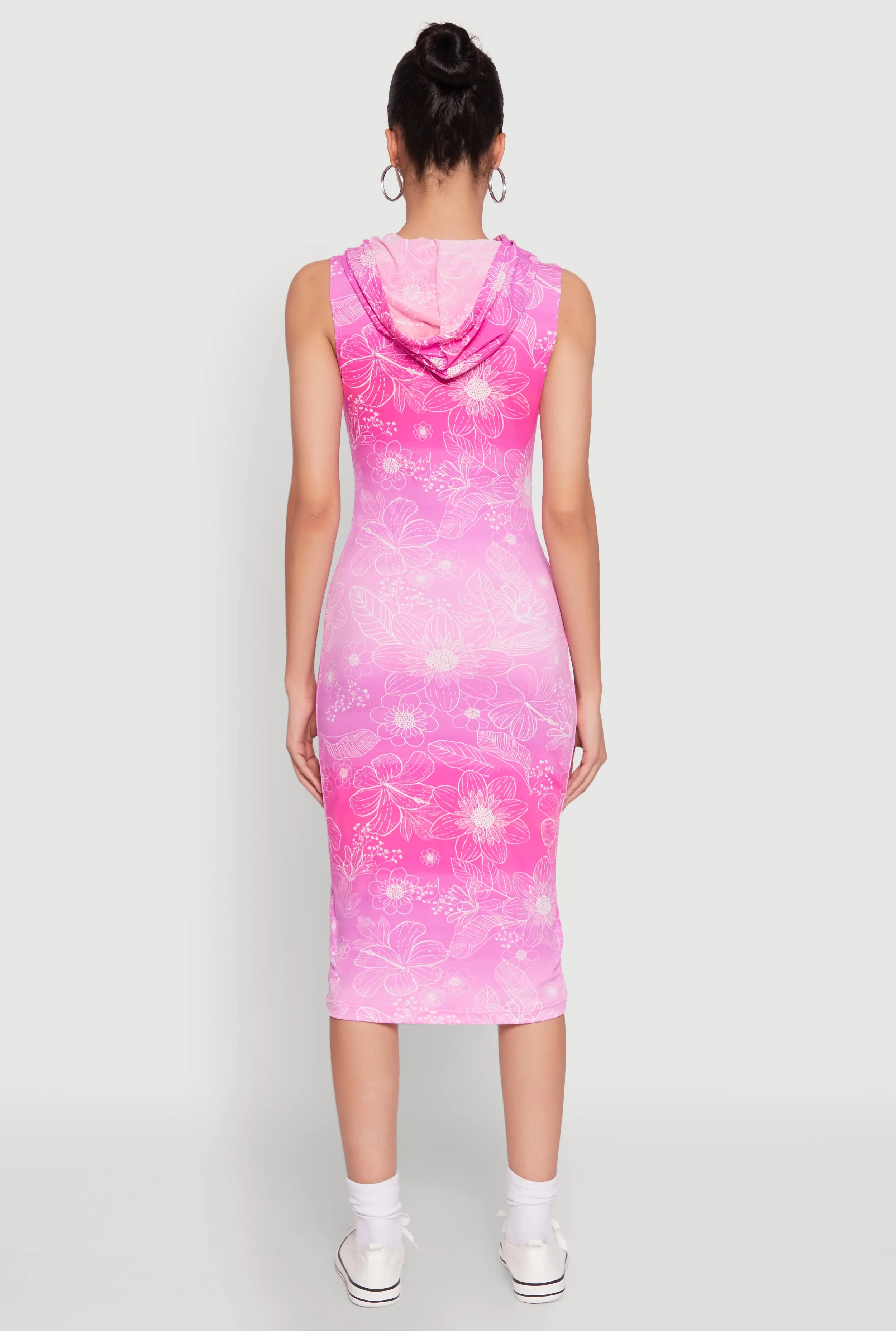 Hooded Ombre Floral Print Tank Dress sold by Rainbow product image thumbnail 5