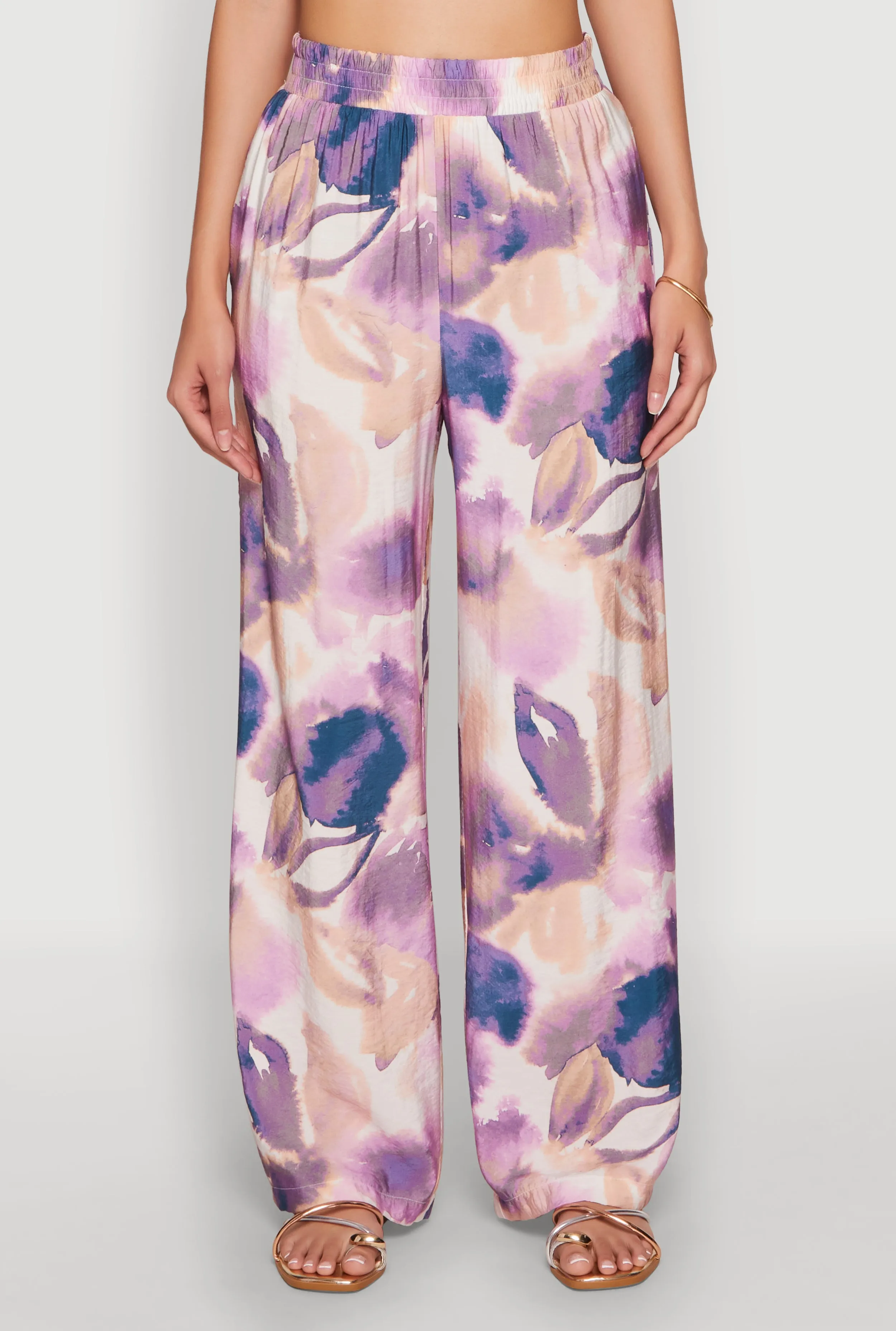 Abstract Leaf Print Wide Leg Pants sold by Rainbow product image thumbnail 3