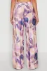 Abstract Leaf Print Wide Leg Pants sold by Rainbow
