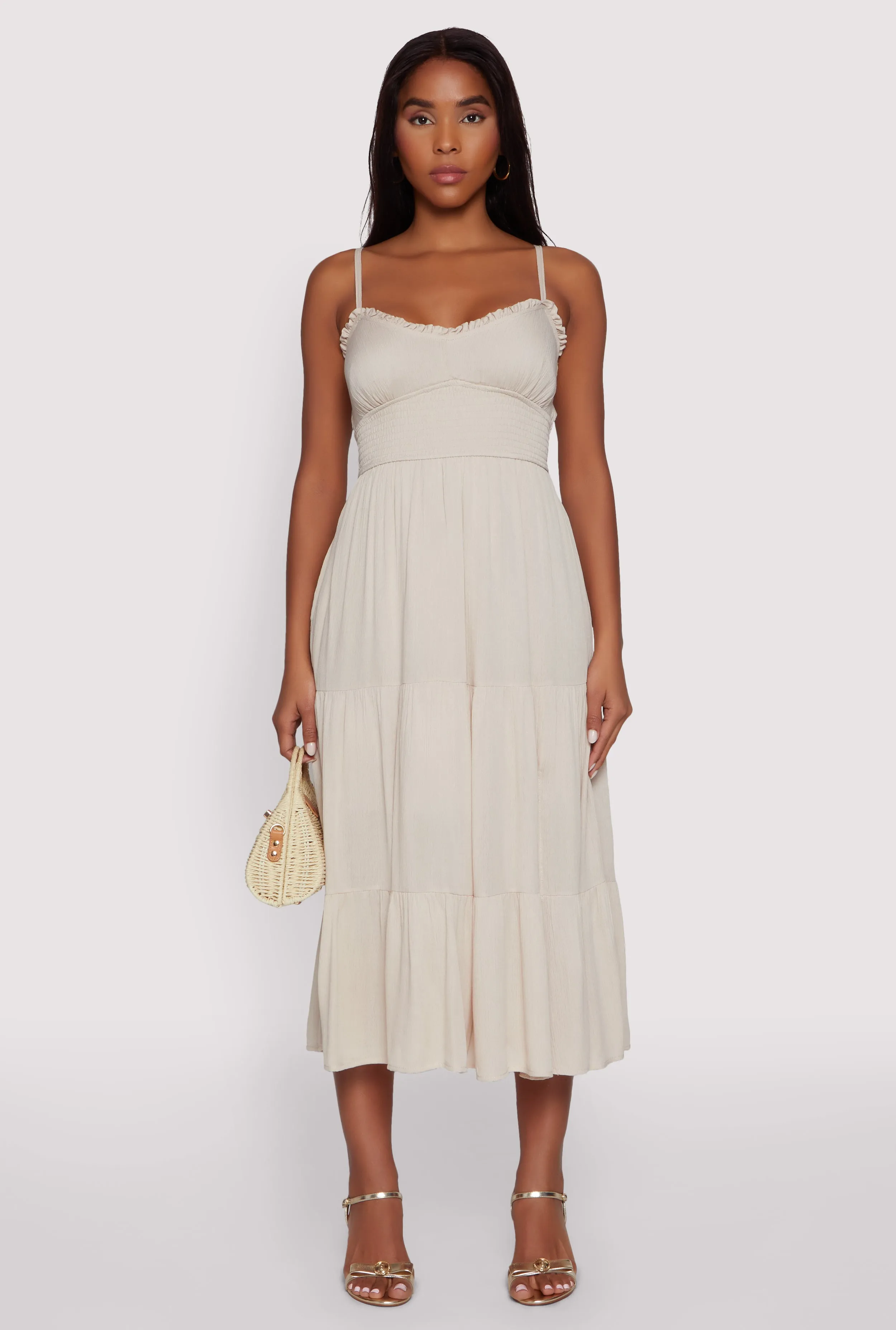 Iris Smocked Empire Waist Tiered Dress sold by Rainbow