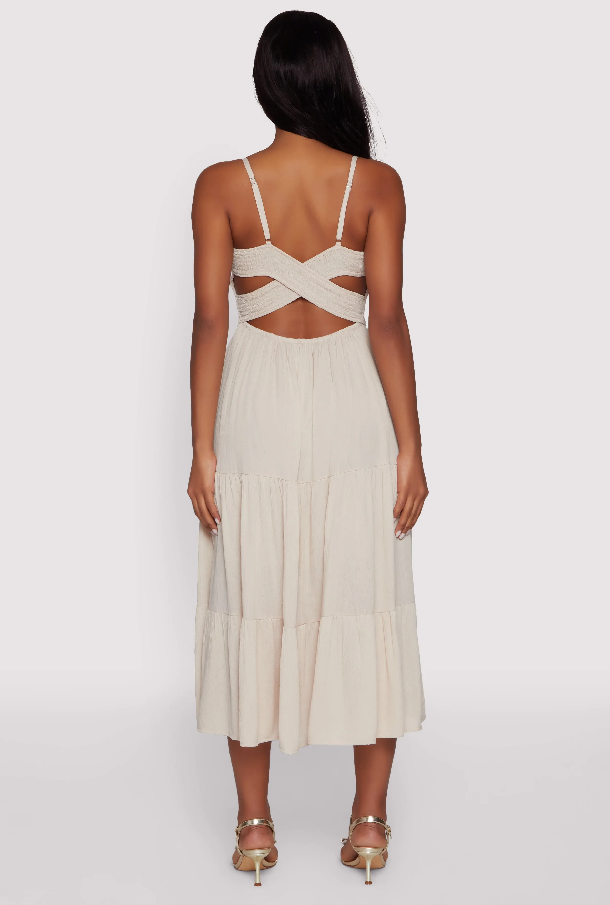 Iris Smocked Empire Waist Tiered Dress sold by Rainbow product image thumbnail 5