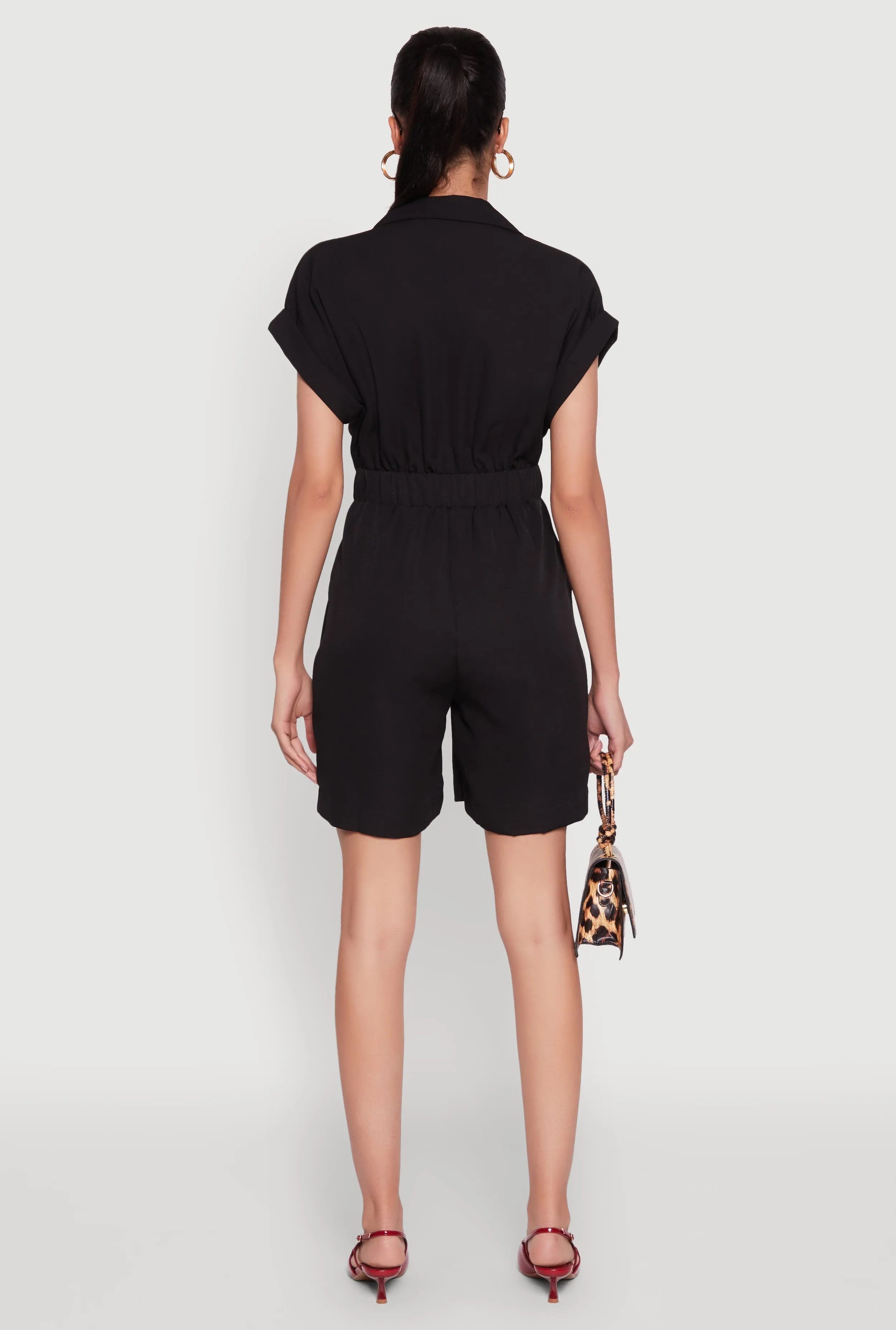 Button Front Fixed Cuff Romper sold by Rainbow product image thumbnail 5