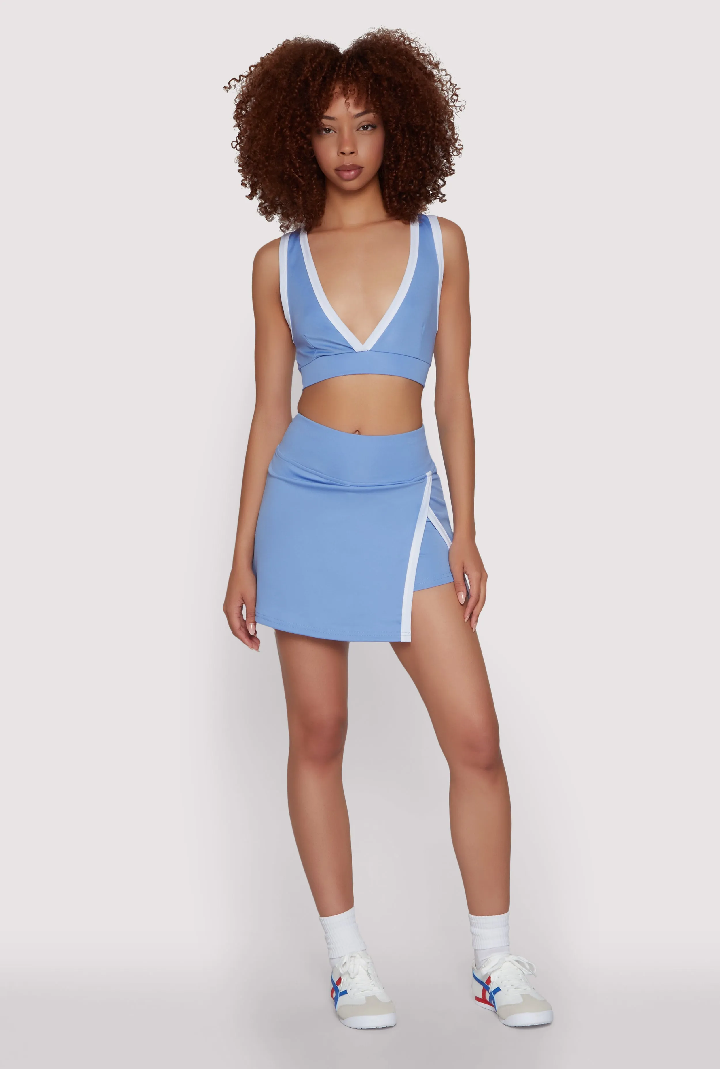 Contrast Trim Side Slit Skort sold by Rainbow product image thumbnail 2