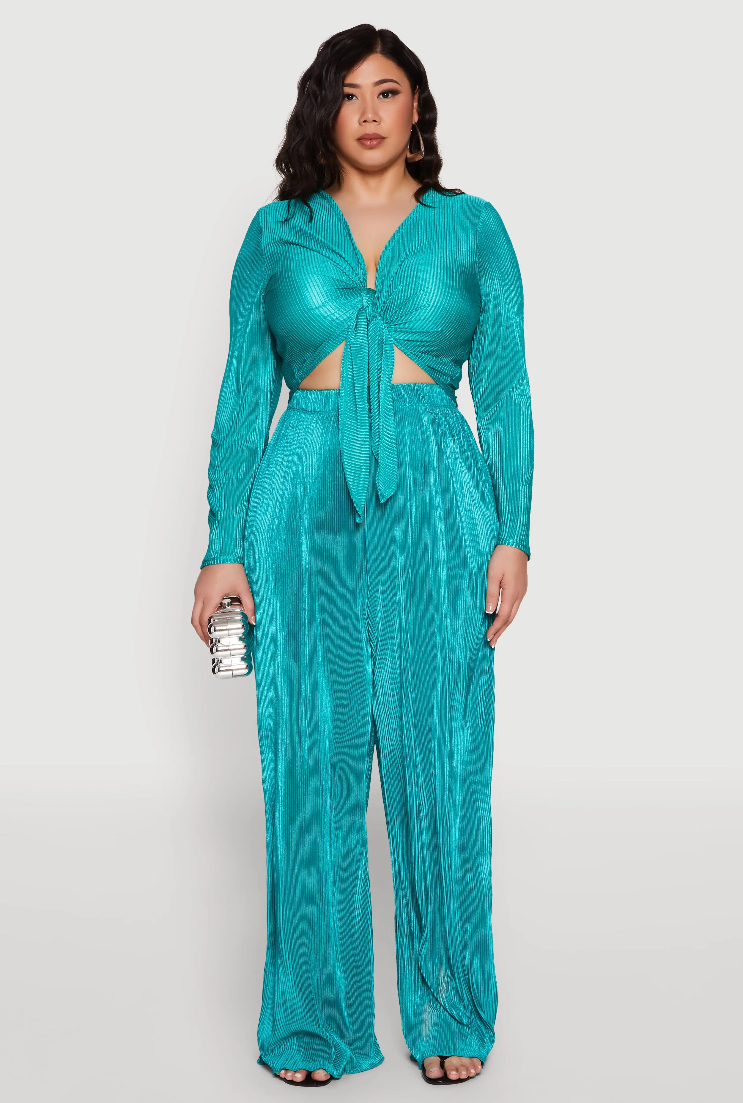 Plus Size Plisse Palazzo Pants sold by Rainbow