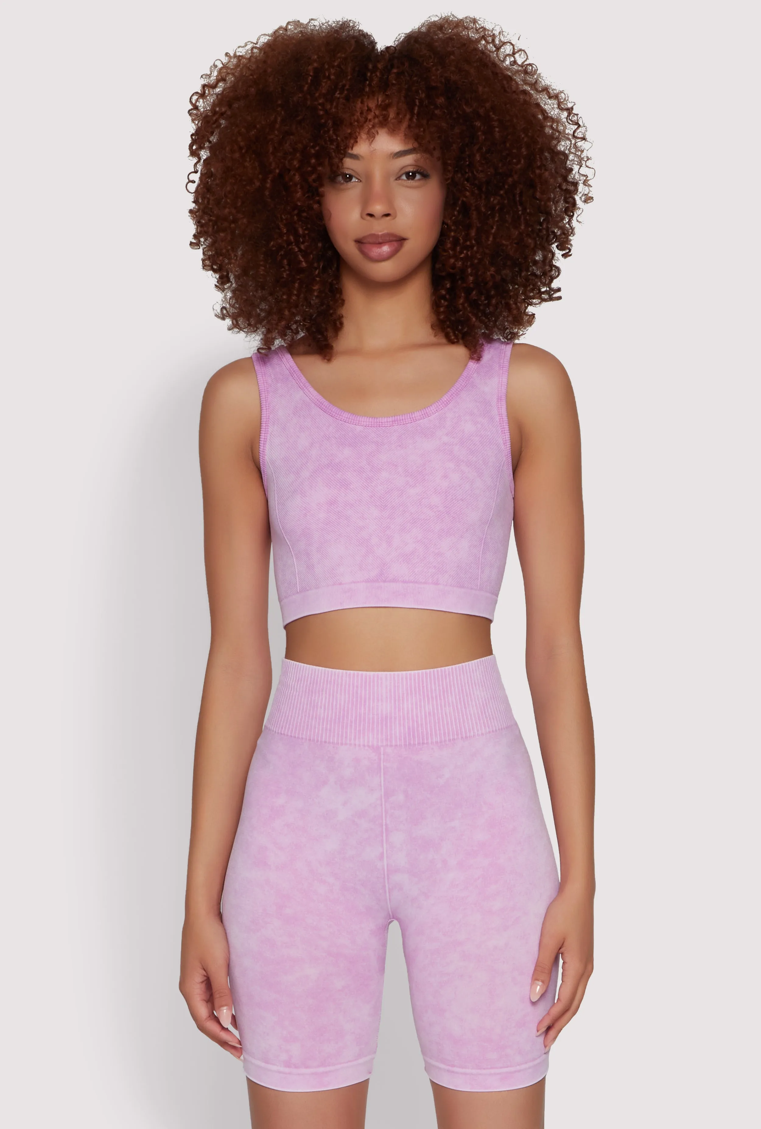 Seamless Mineral Wash Cropped Tank Top sold by Rainbow