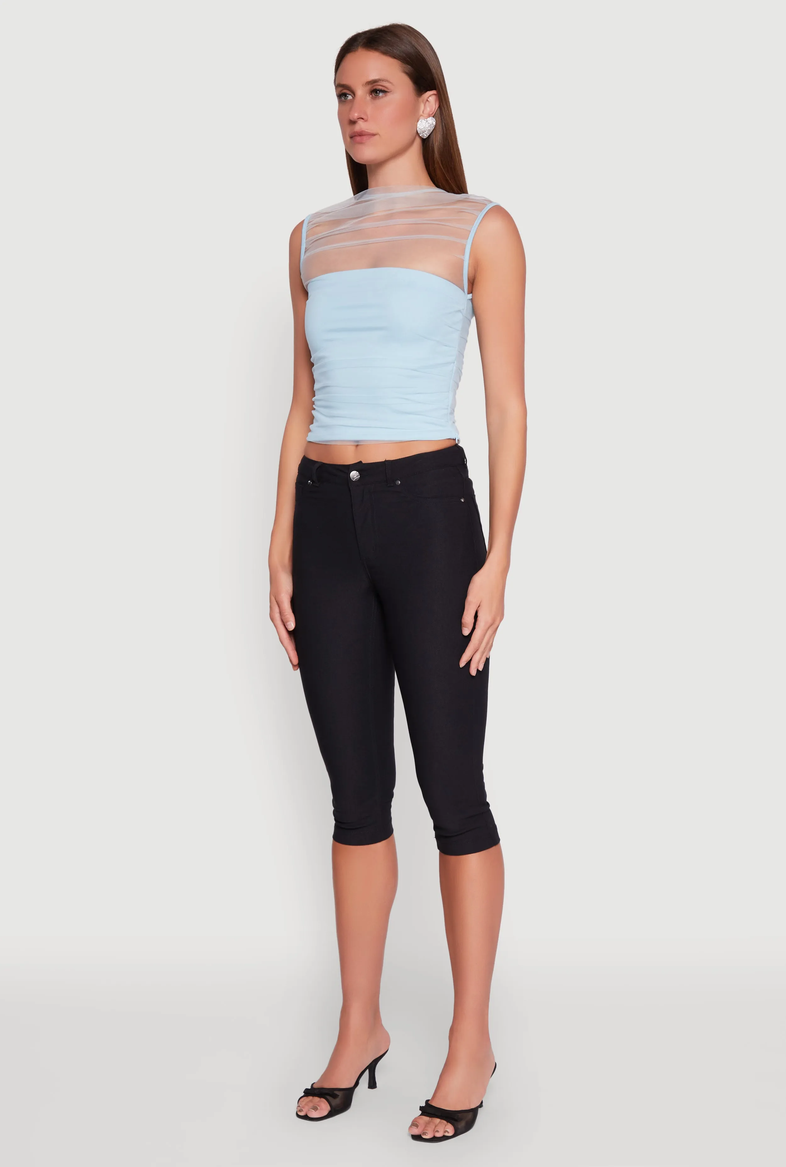 High Neck Mesh Crop Top sold by Rainbow product image thumbnail 5