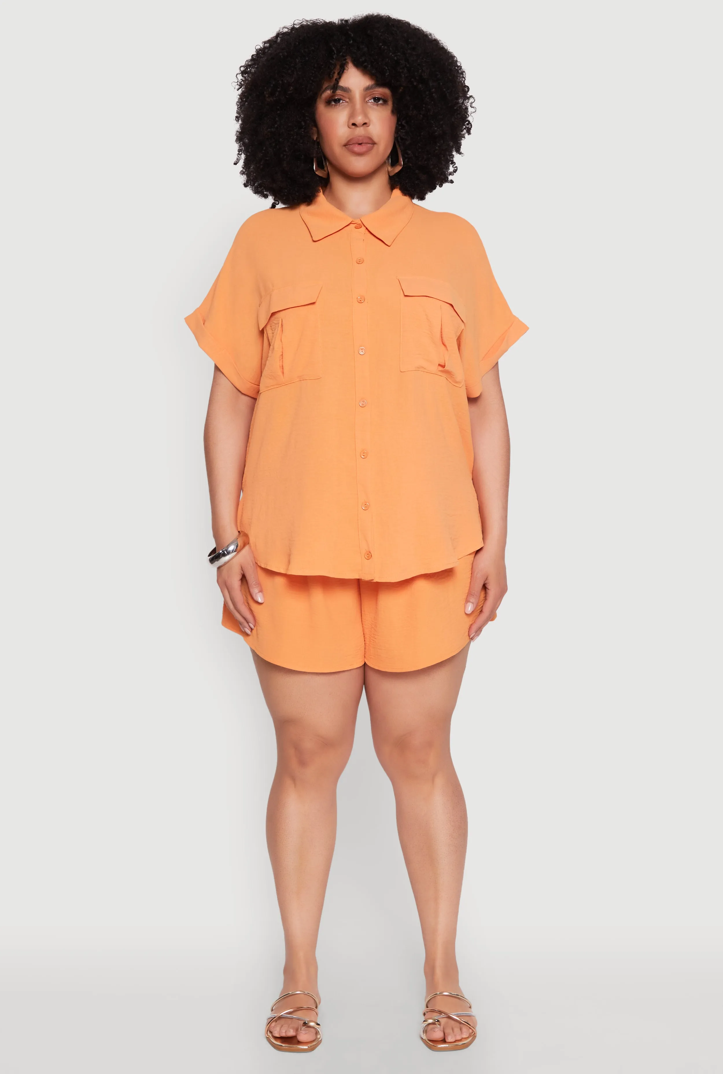 Plus Size Airy Elastic Waist Shorts sold by Rainbow product image thumbnail 2