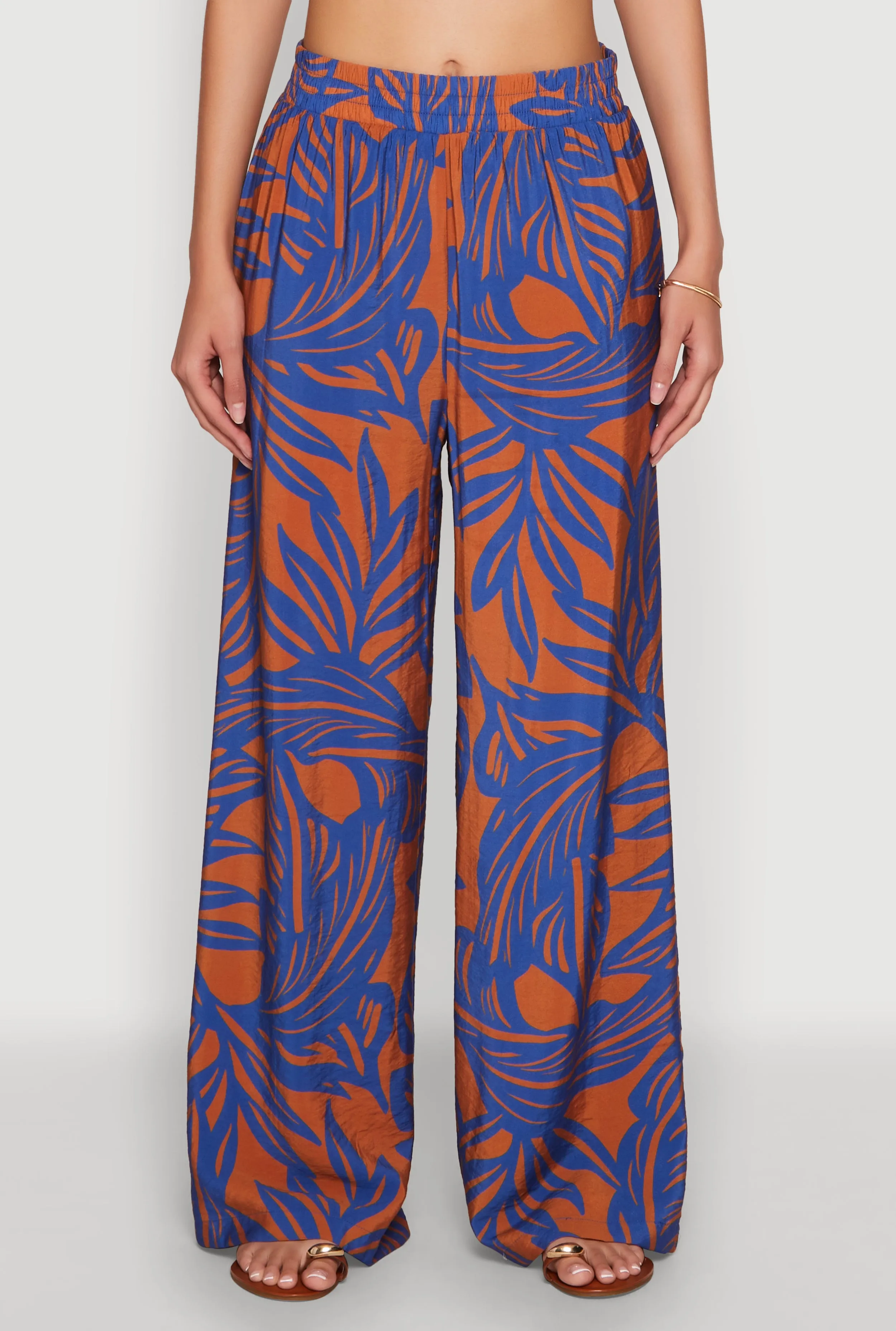 Palm Leaf Print Wide Leg Pants sold by Rainbow product image thumbnail 3