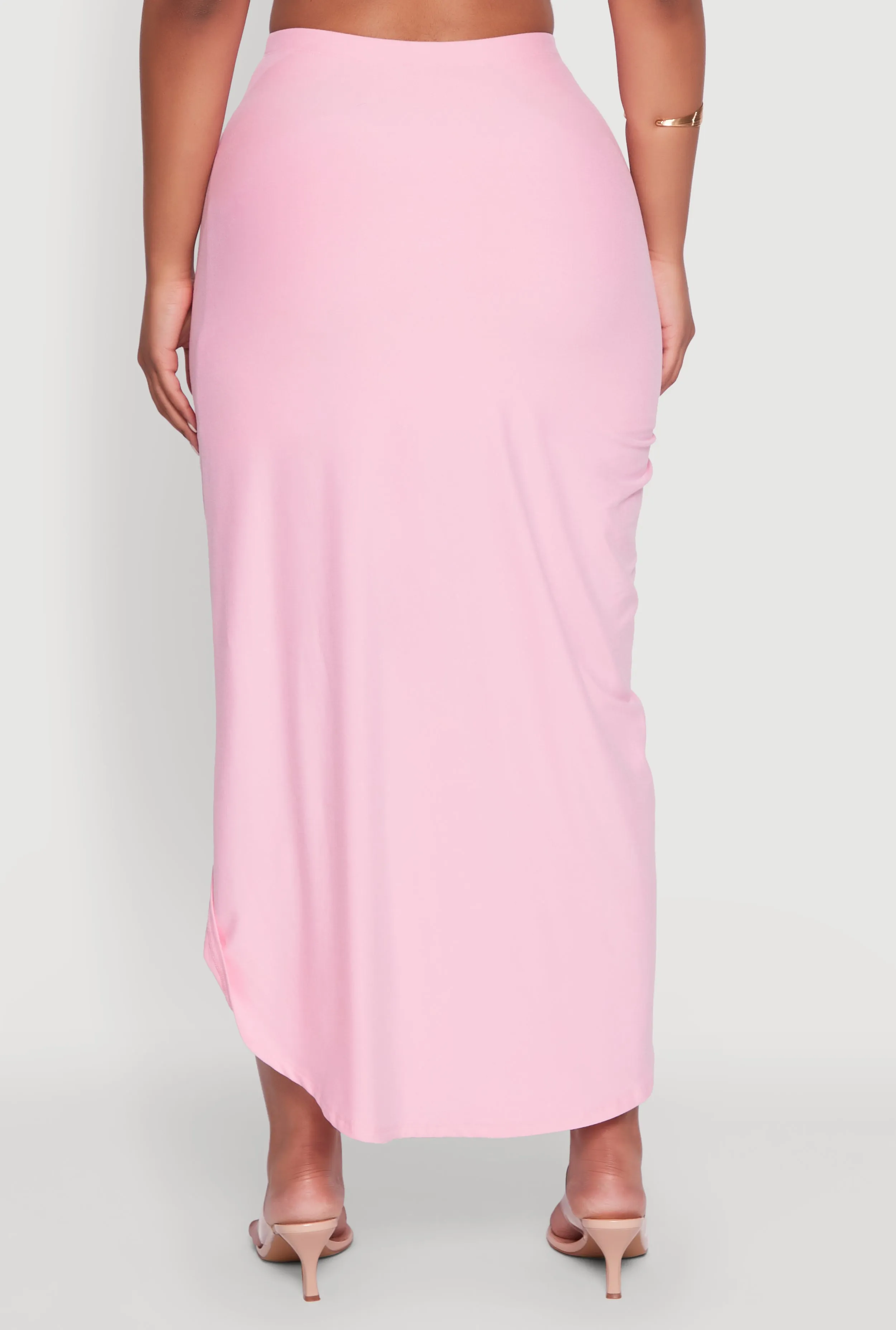 Soft Knit Twisted Front High Low Maxi Skirt sold by Rainbow product image thumbnail 5