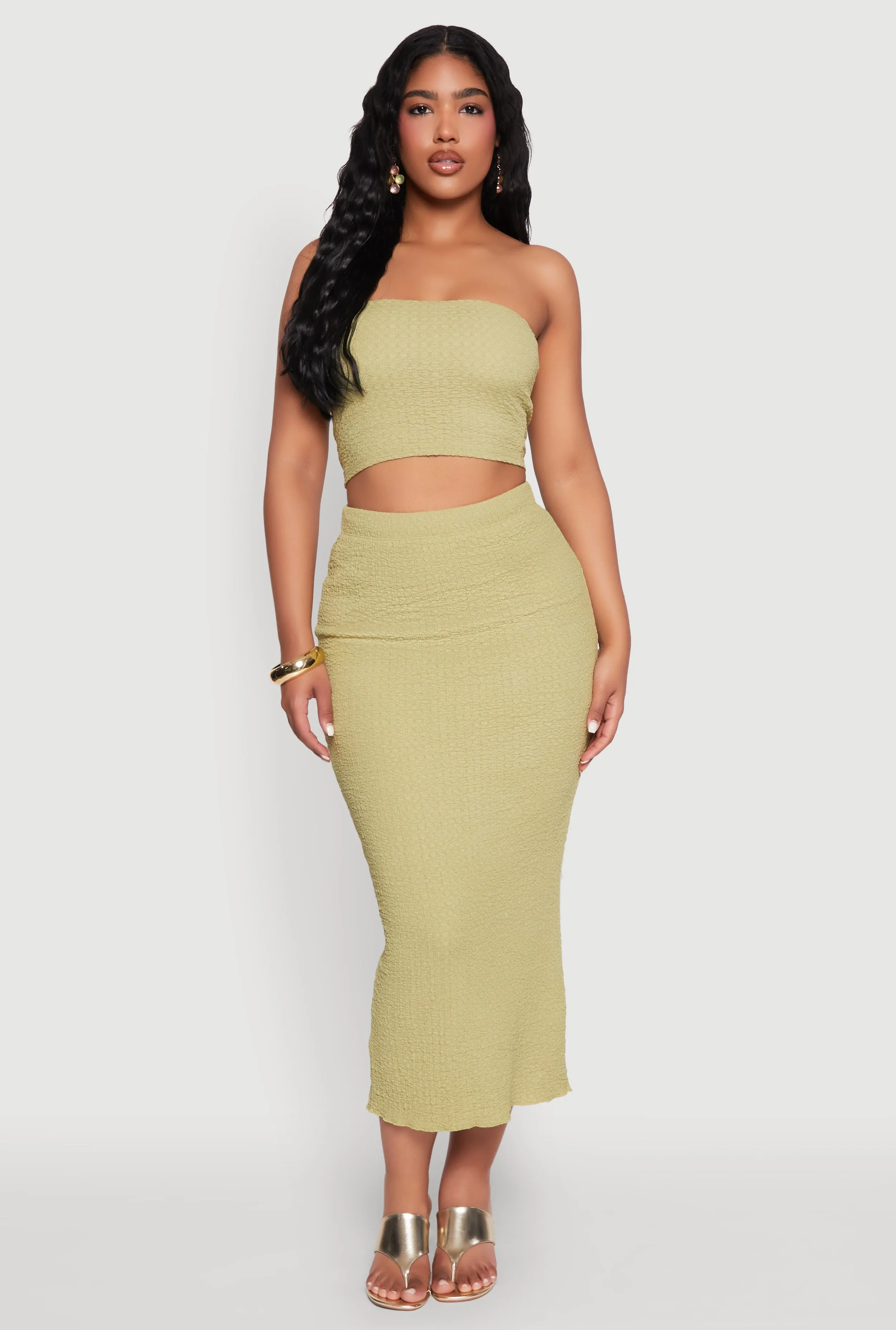 Texture Knit Cropped Tube Top sold by Rainbow product image thumbnail 2