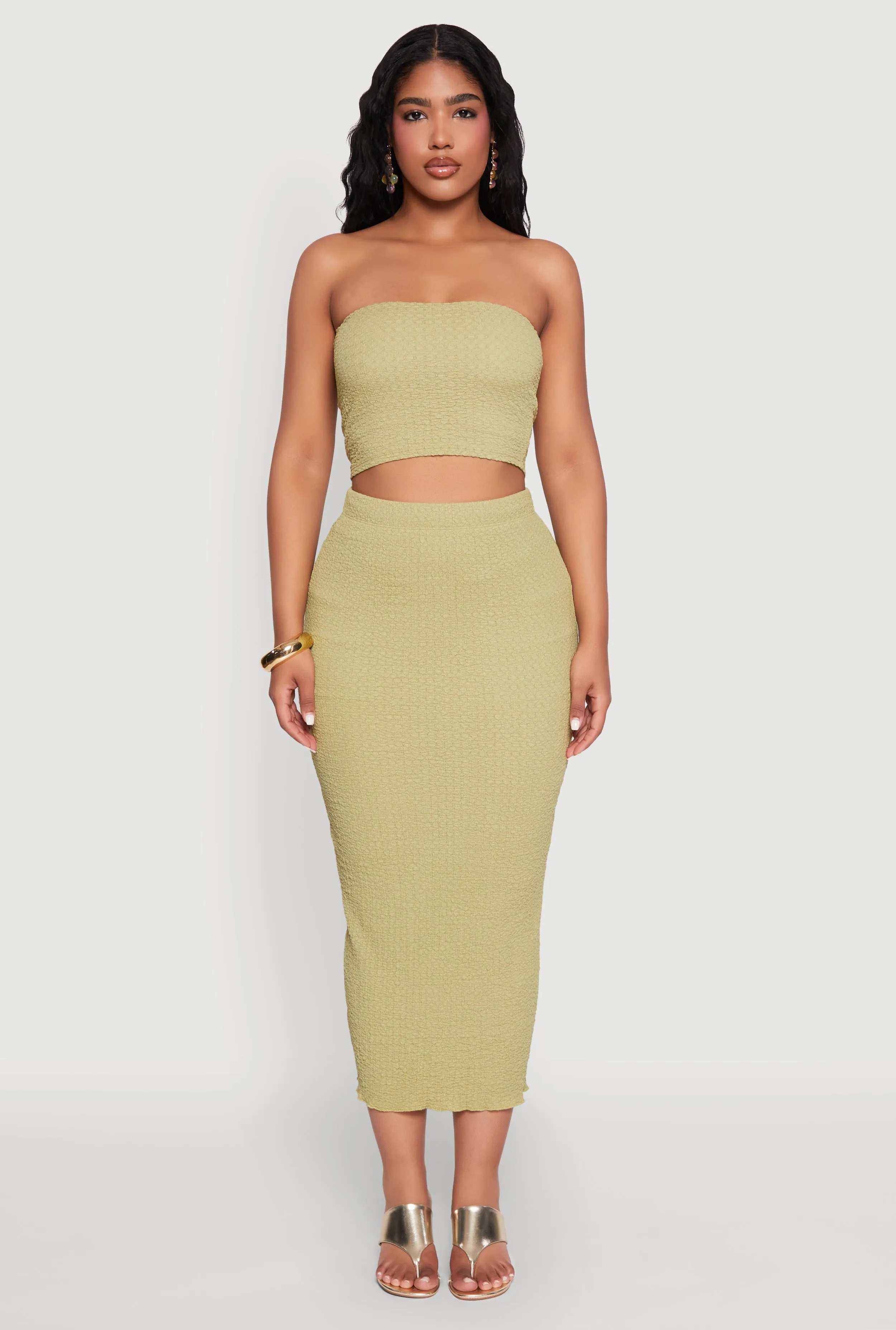 Texture Knit Cropped Tube Top sold by Rainbow product image thumbnail 3