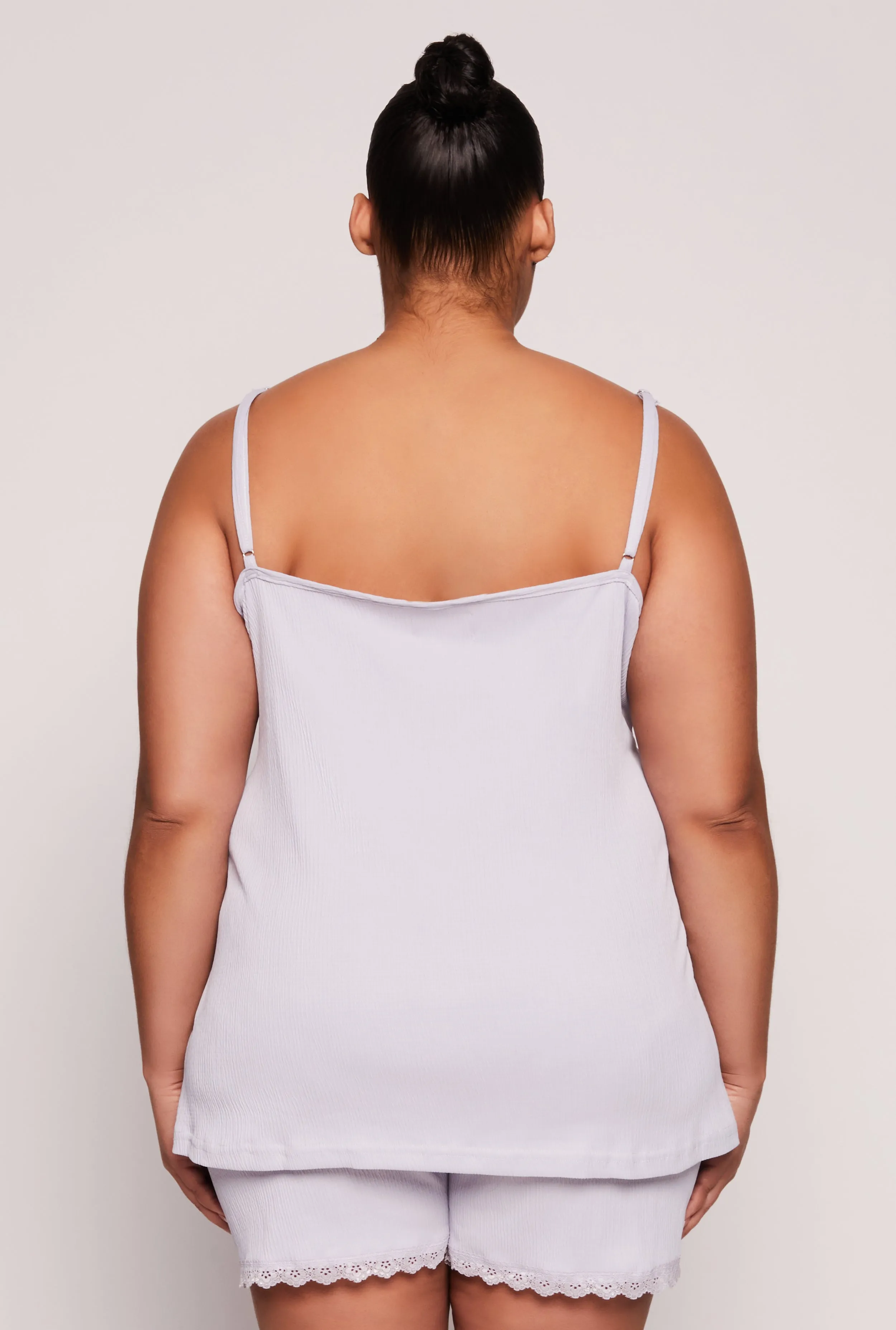 Plus Size Lace Trim Pajama Cami and Shorts sold by Rainbow product image thumbnail 2