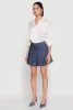 Chambray High Waisted Pleated Skirt sold by Rainbow