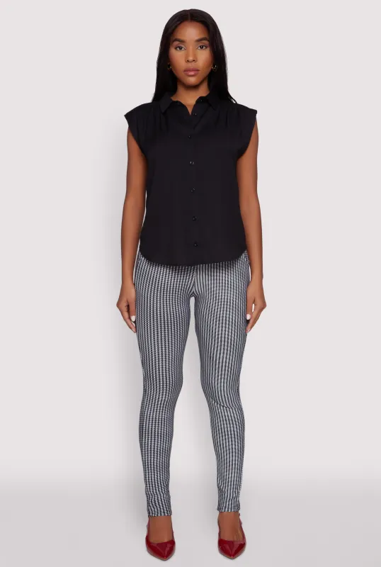 Ruched Sleeve Button Front Shirt sold by Rainbow