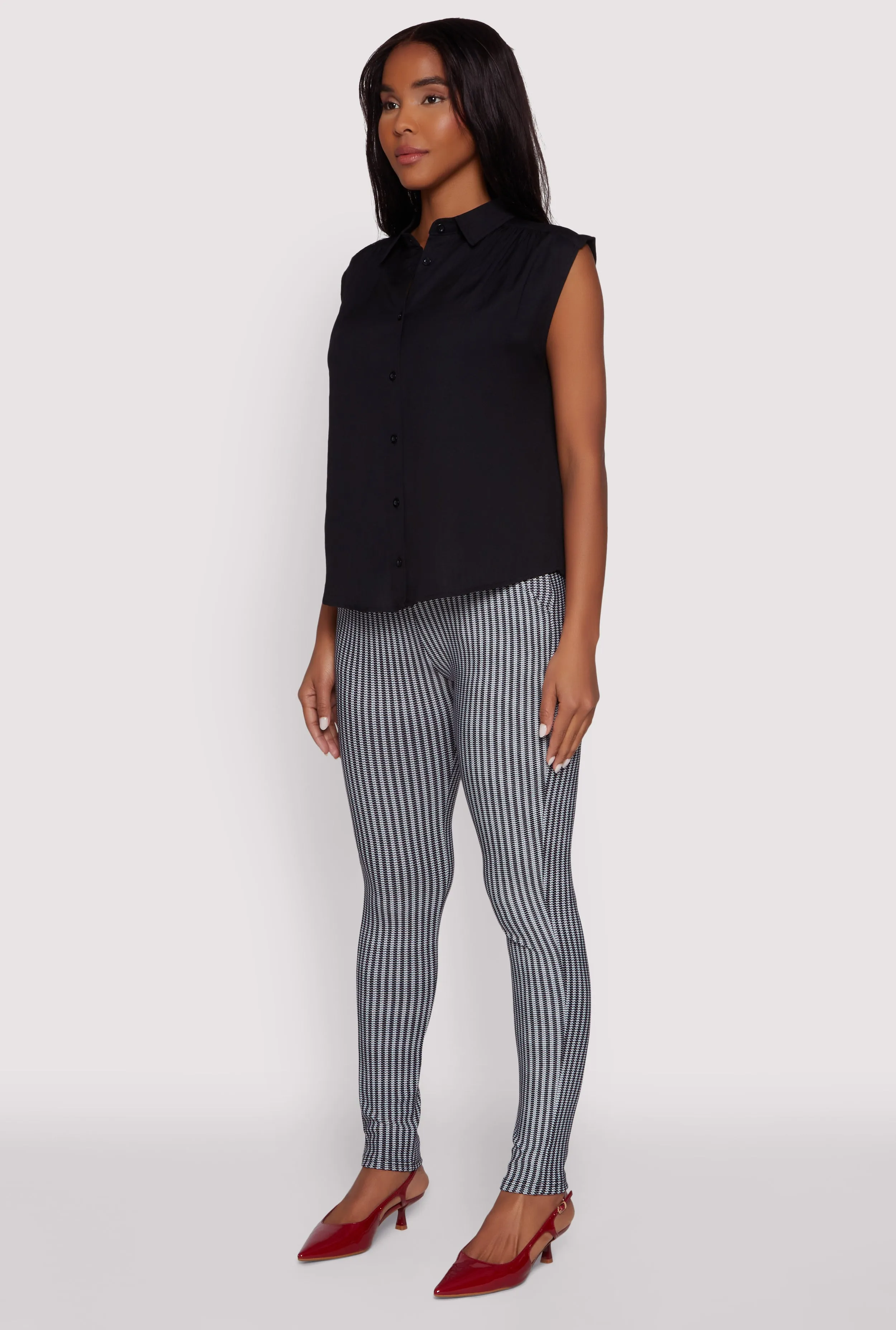 Ruched Sleeve Button Front Shirt sold by Rainbow product image thumbnail 5