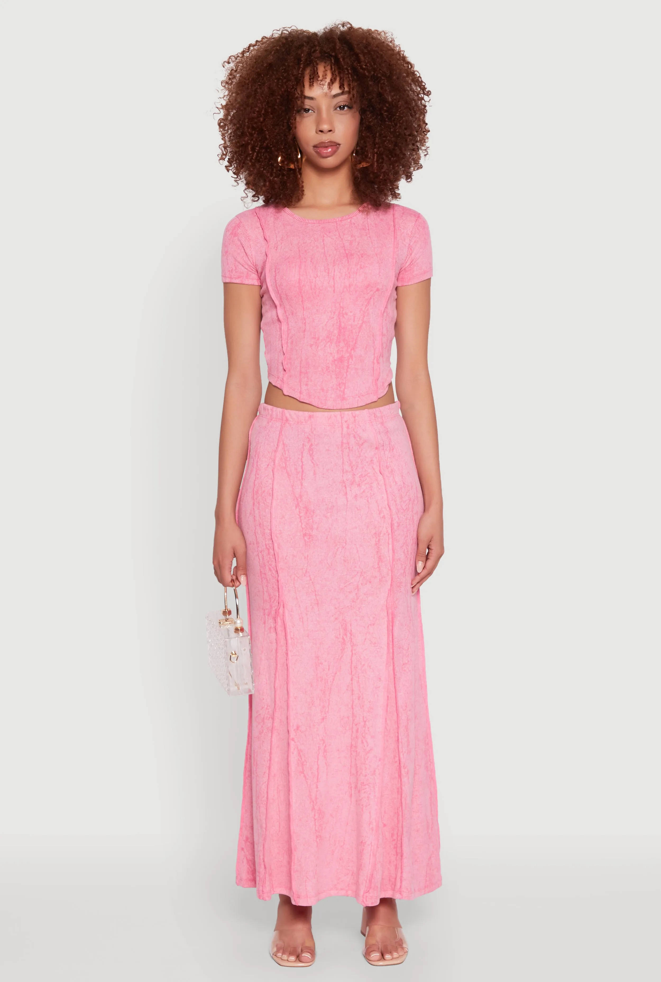 Mineral Wash Pintuck Maxi Skirt sold by Rainbow product image thumbnail 2