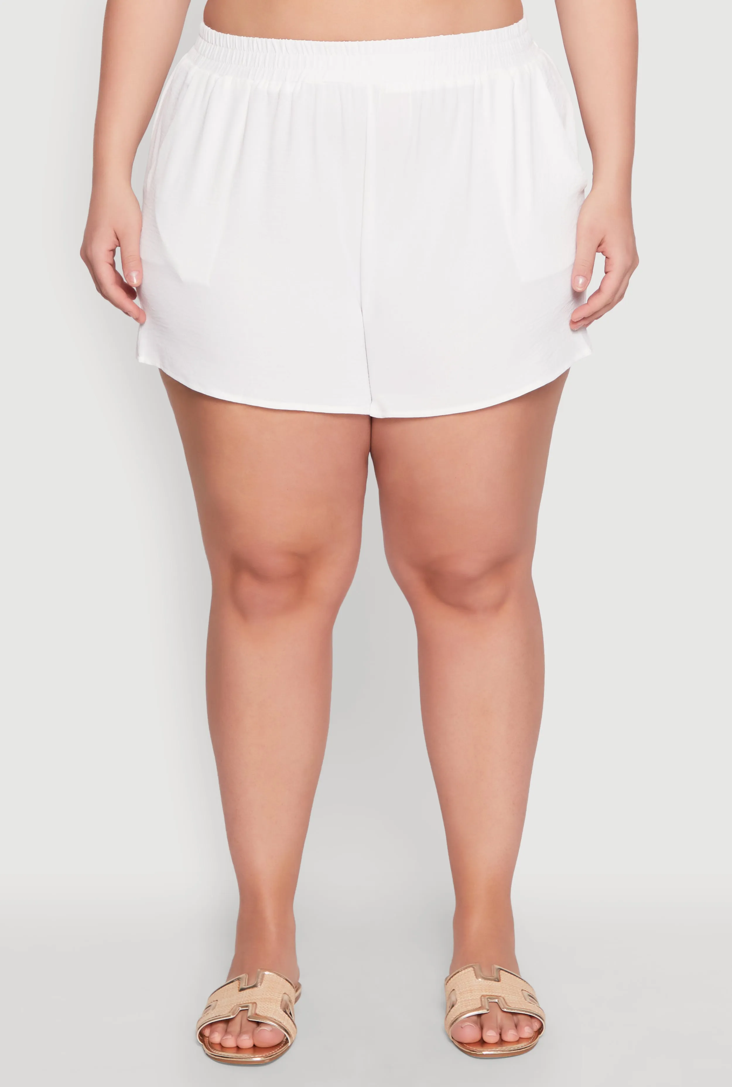 Plus Size Airy Elastic Waist Shorts sold by Rainbow product image thumbnail 3