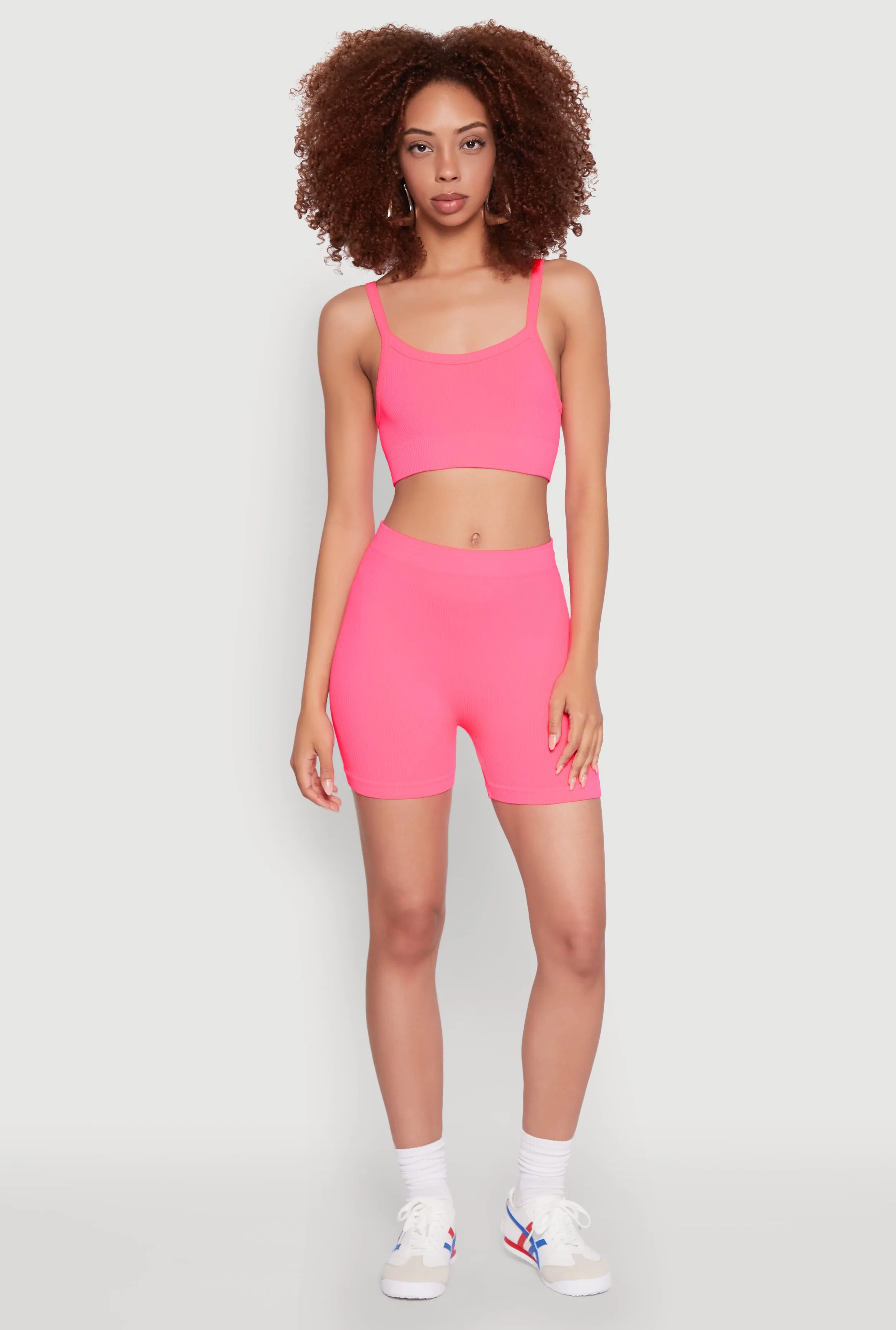 Seamless Cropped Cami and Bike Shorts Set sold by Rainbow