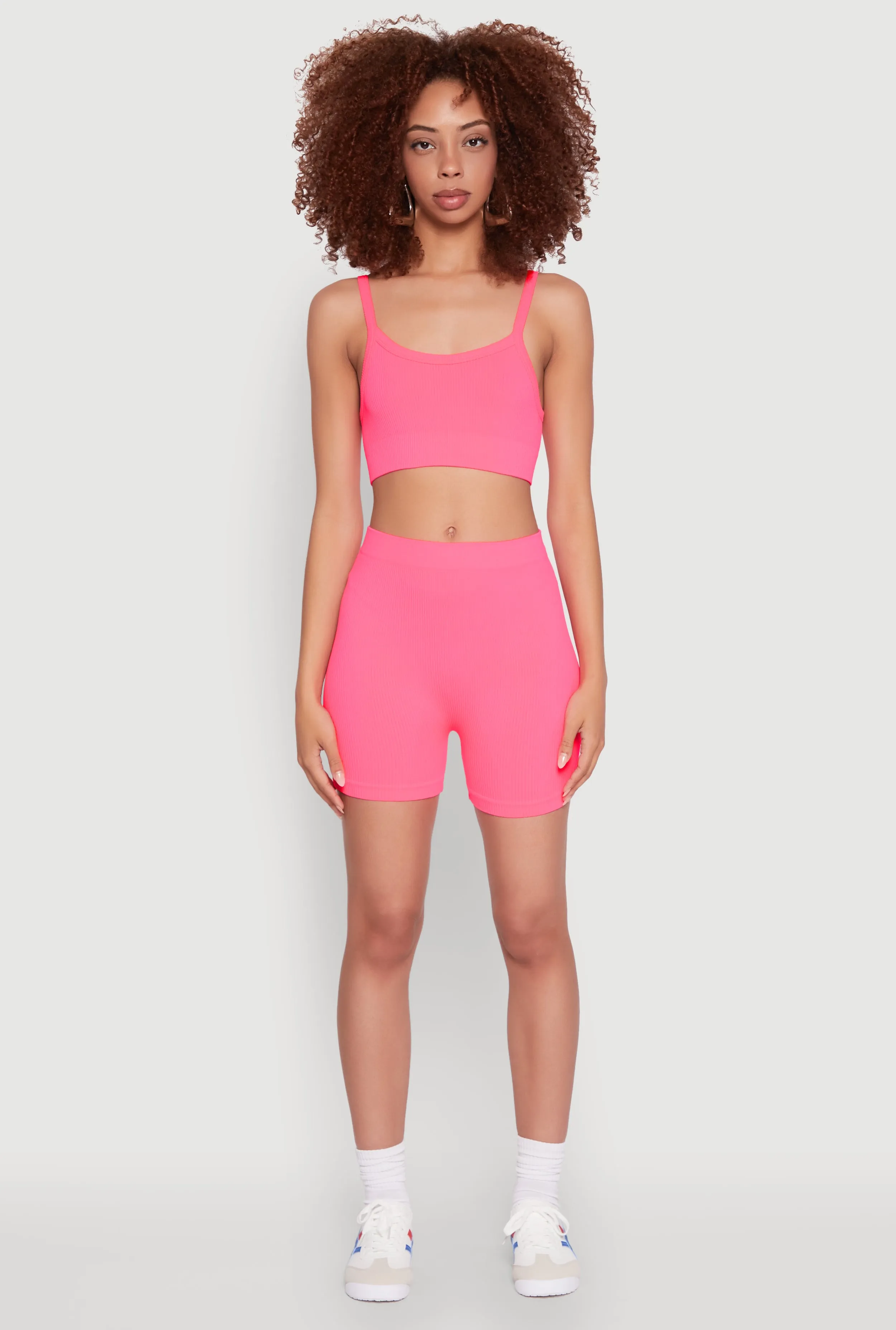 Seamless Cropped Cami and Bike Shorts Set sold by Rainbow product image thumbnail 2