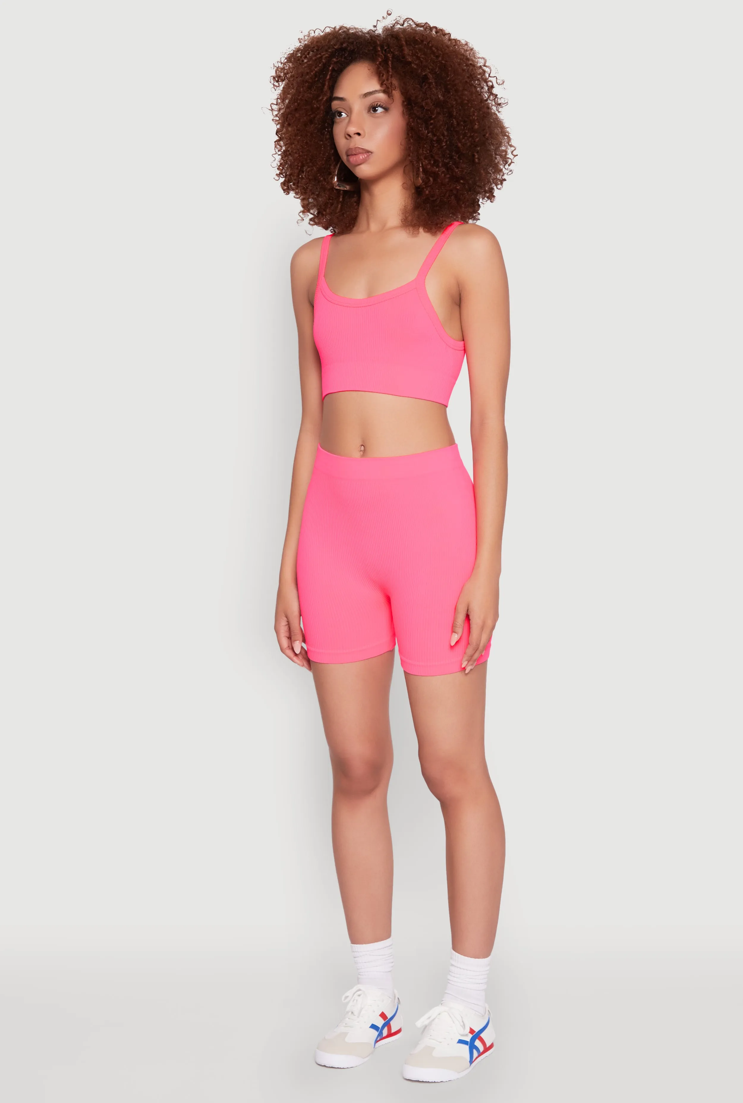 Seamless Cropped Cami and Bike Shorts Set sold by Rainbow product image thumbnail 3