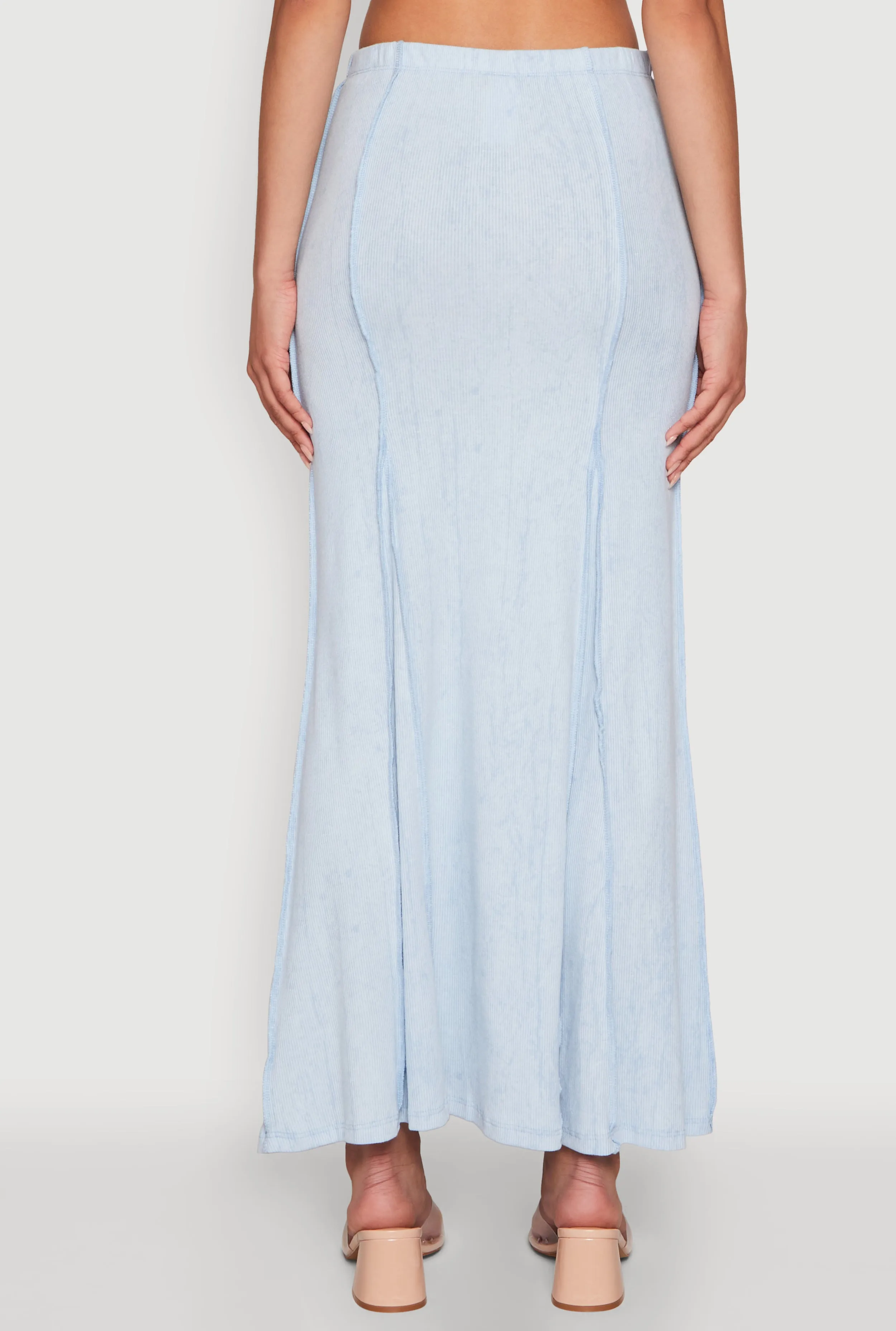 Mineral Wash Pintuck Maxi Skirt sold by Rainbow product image thumbnail 5