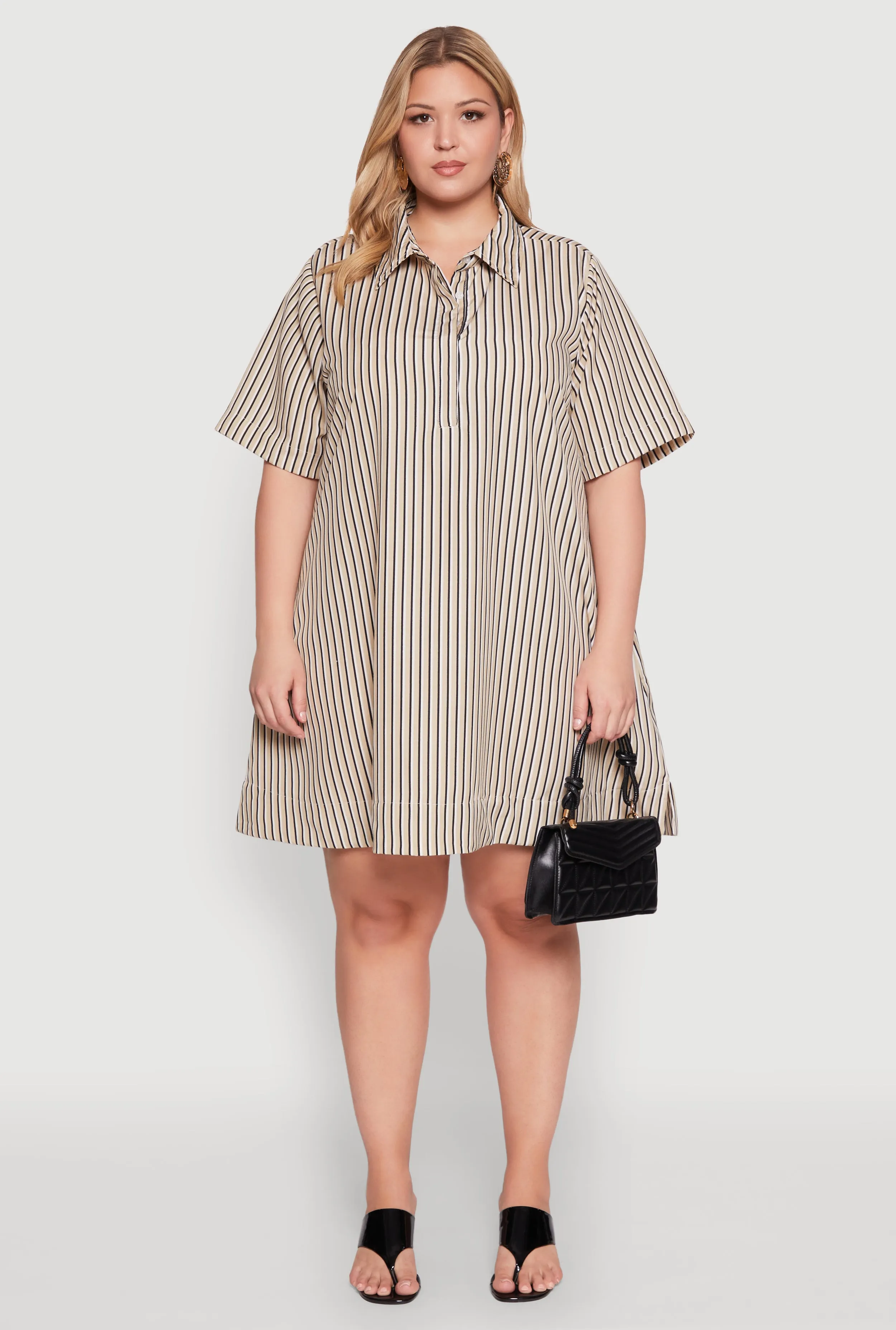 Plus Size Striped Short Sleeve Dress sold by Rainbow product image thumbnail 2