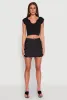 Daisy Frayed Hem Denim Cargo Skirt sold by Rainbow