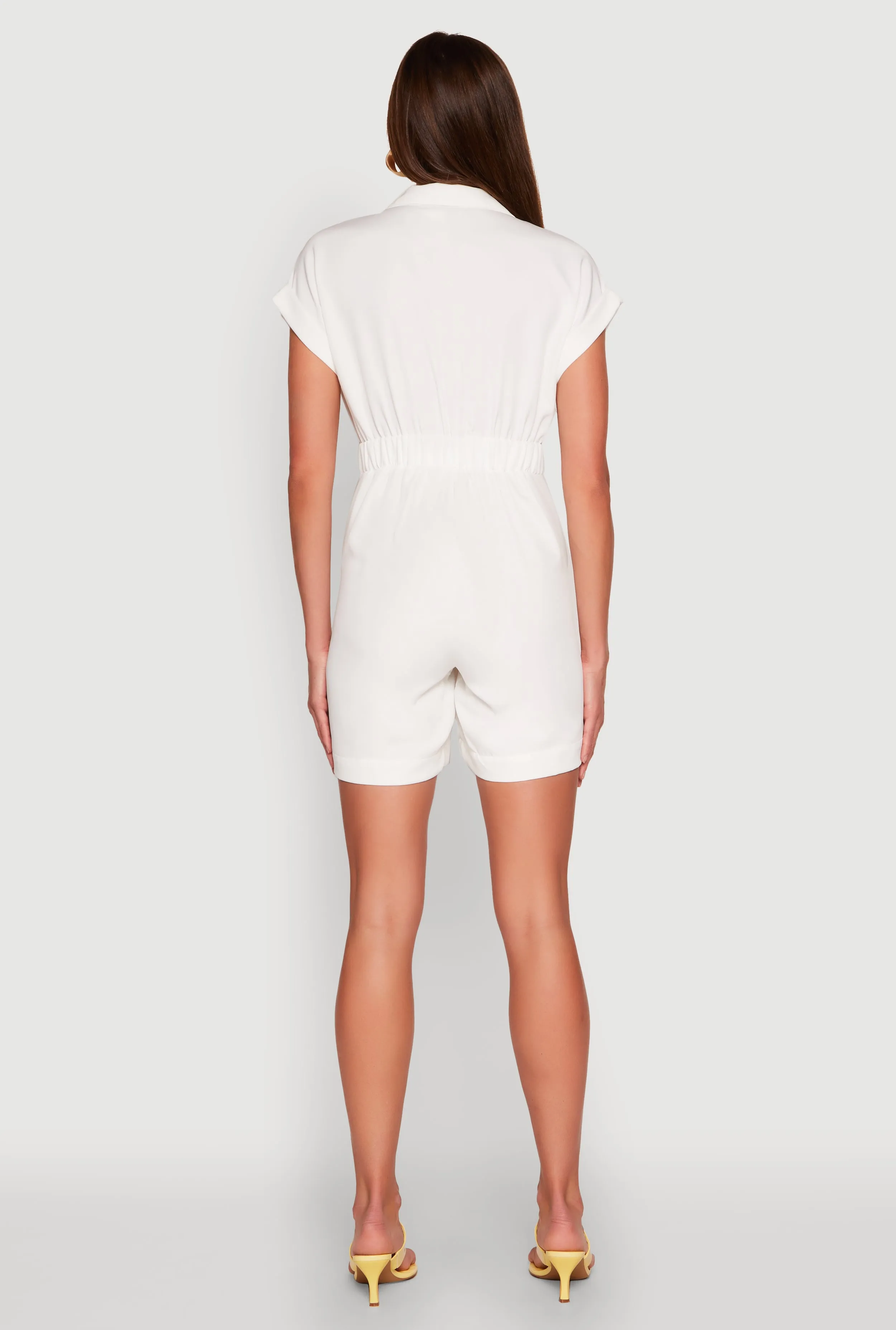 Button Front Fixed Cuff Romper sold by Rainbow product image thumbnail 5