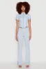 Mineral Wash Pintuck Flared Pants sold by Rainbow