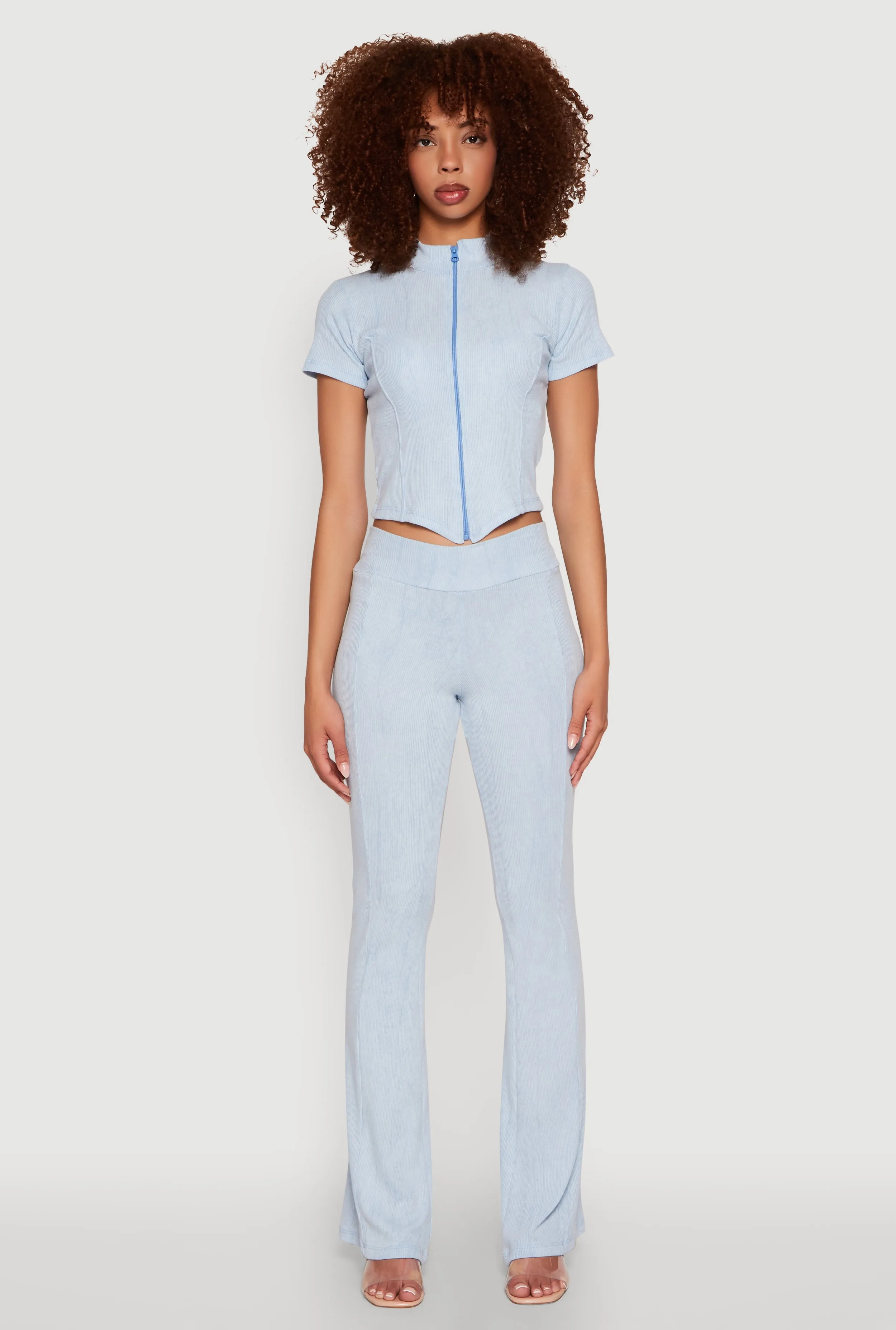 Mineral Wash Pintuck Flared Pants sold by Rainbow product image thumbnail 2