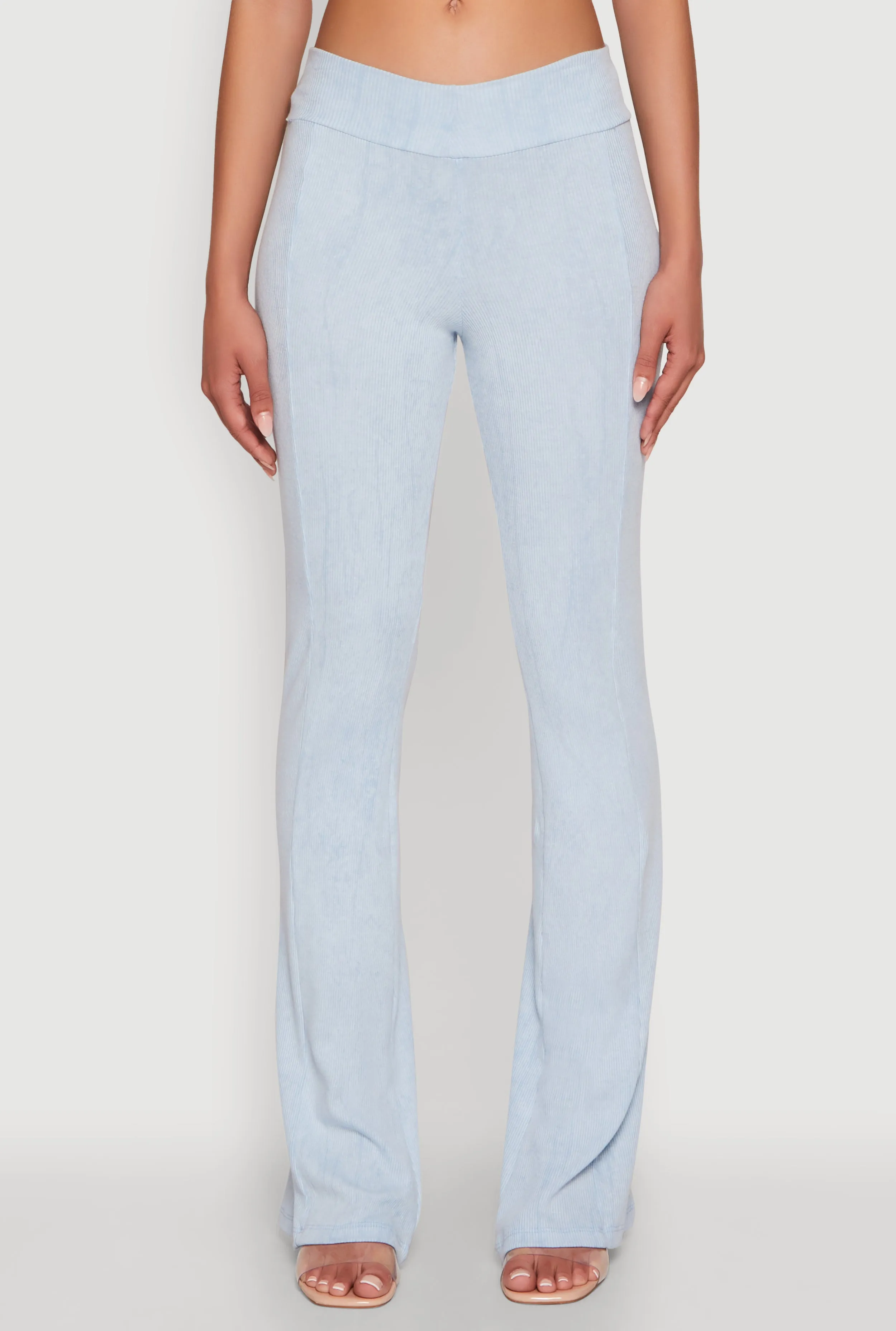 Mineral Wash Pintuck Flared Pants sold by Rainbow product image thumbnail 4