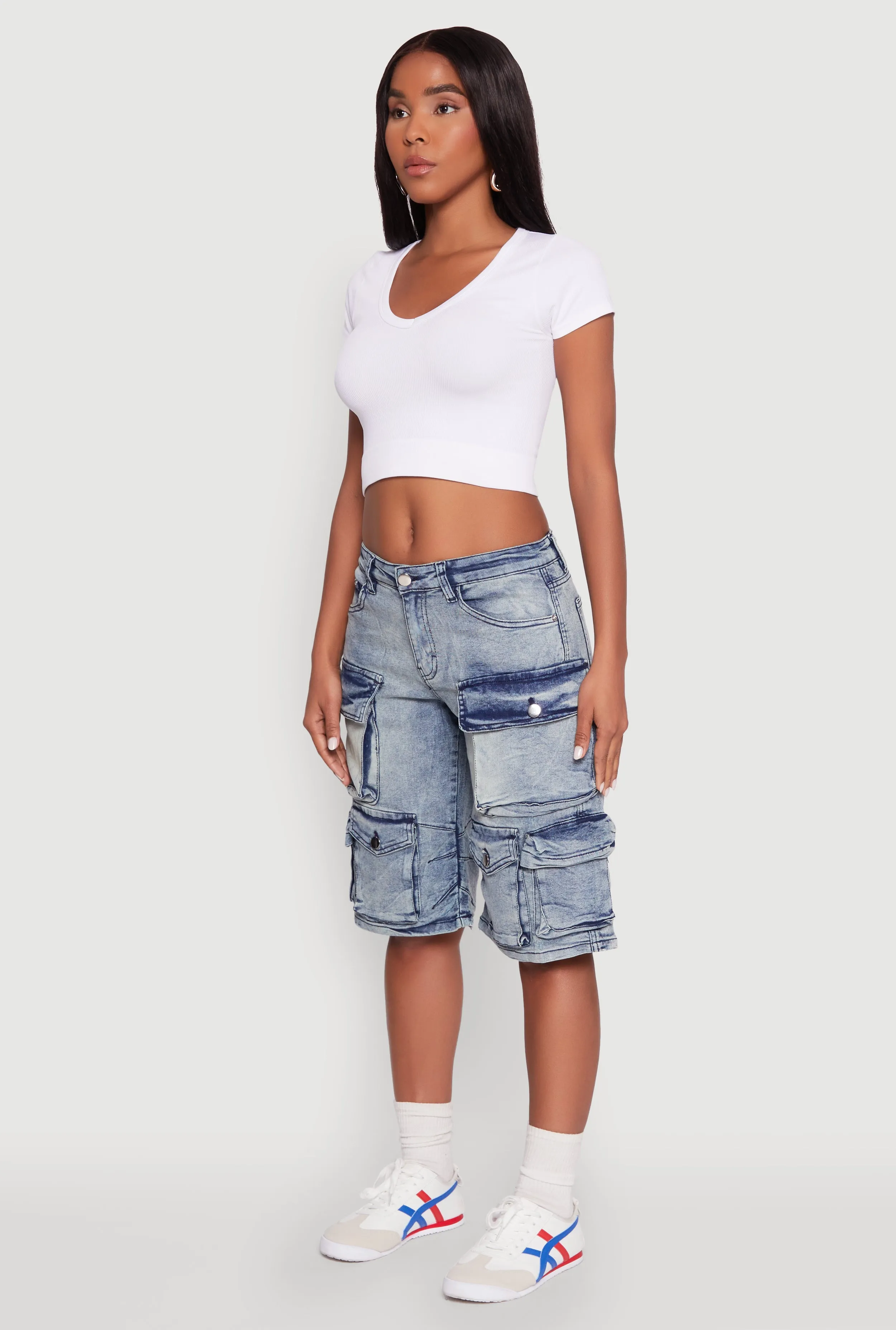 Spoon Jeans Multi Pocket Cargo Denim Shorts sold by Rainbow product image thumbnail 3