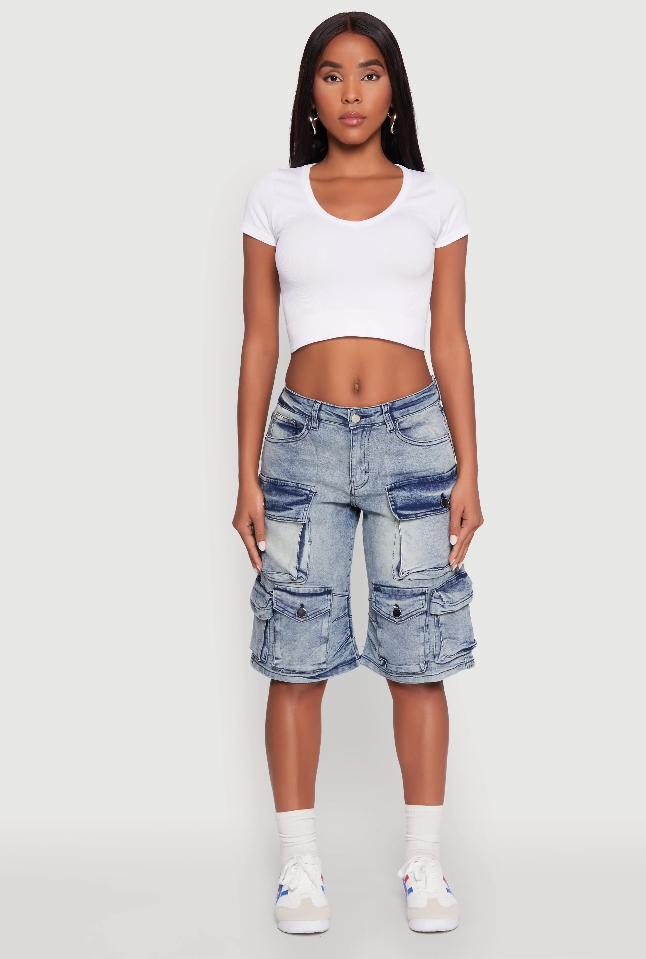 Spoon Jeans Multi Pocket Cargo Denim Shorts sold by Rainbow product image thumbnail 2