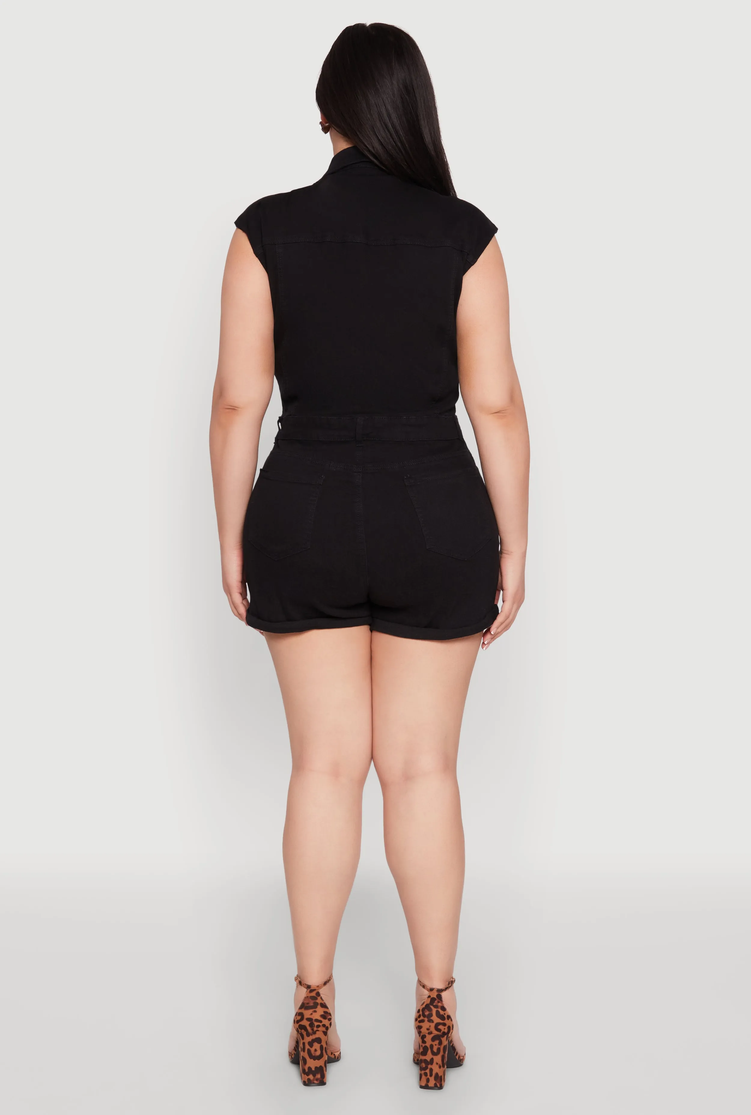 Plus Size Daisy Cargo Pocket Denim Romper sold by Rainbow product image thumbnail 5